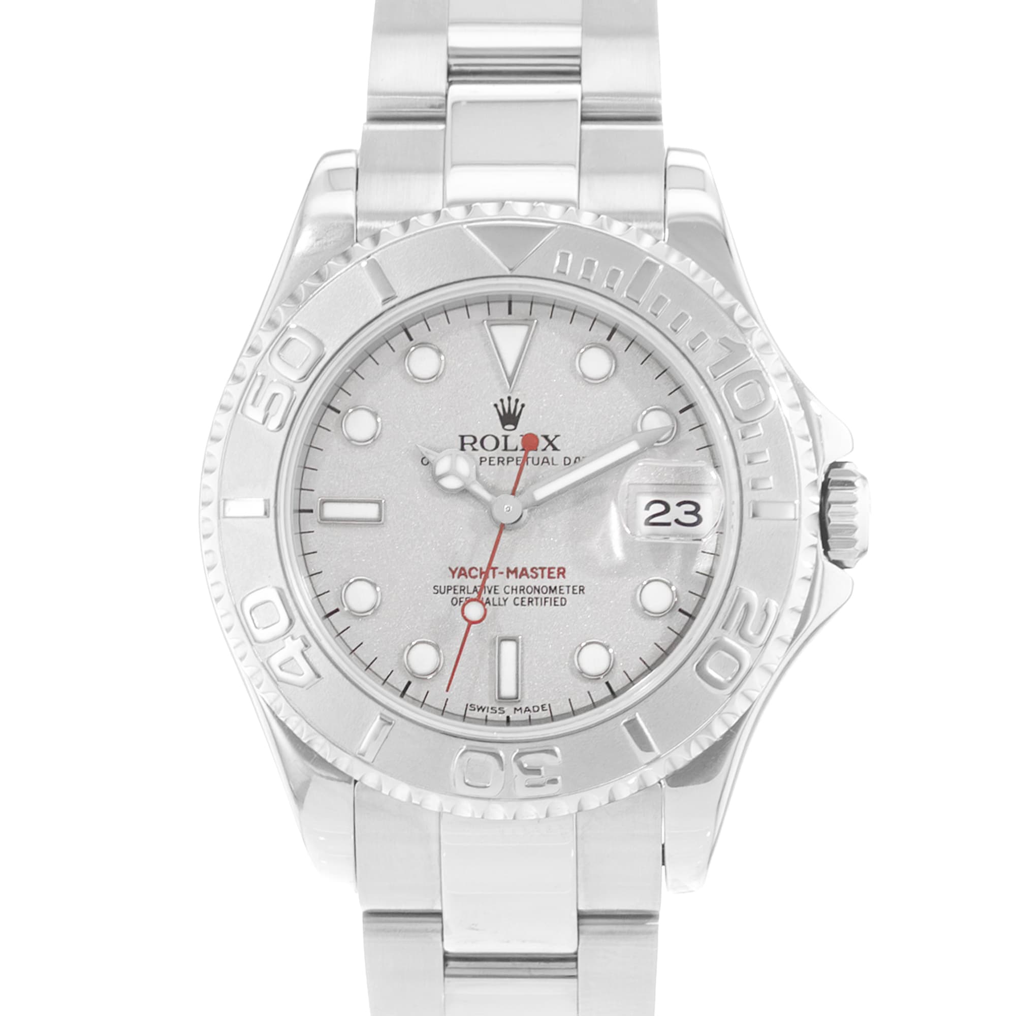 Rolex Yacht-Master 35 168622 Silver Dial Steel Oyster Automatic Mens Watch