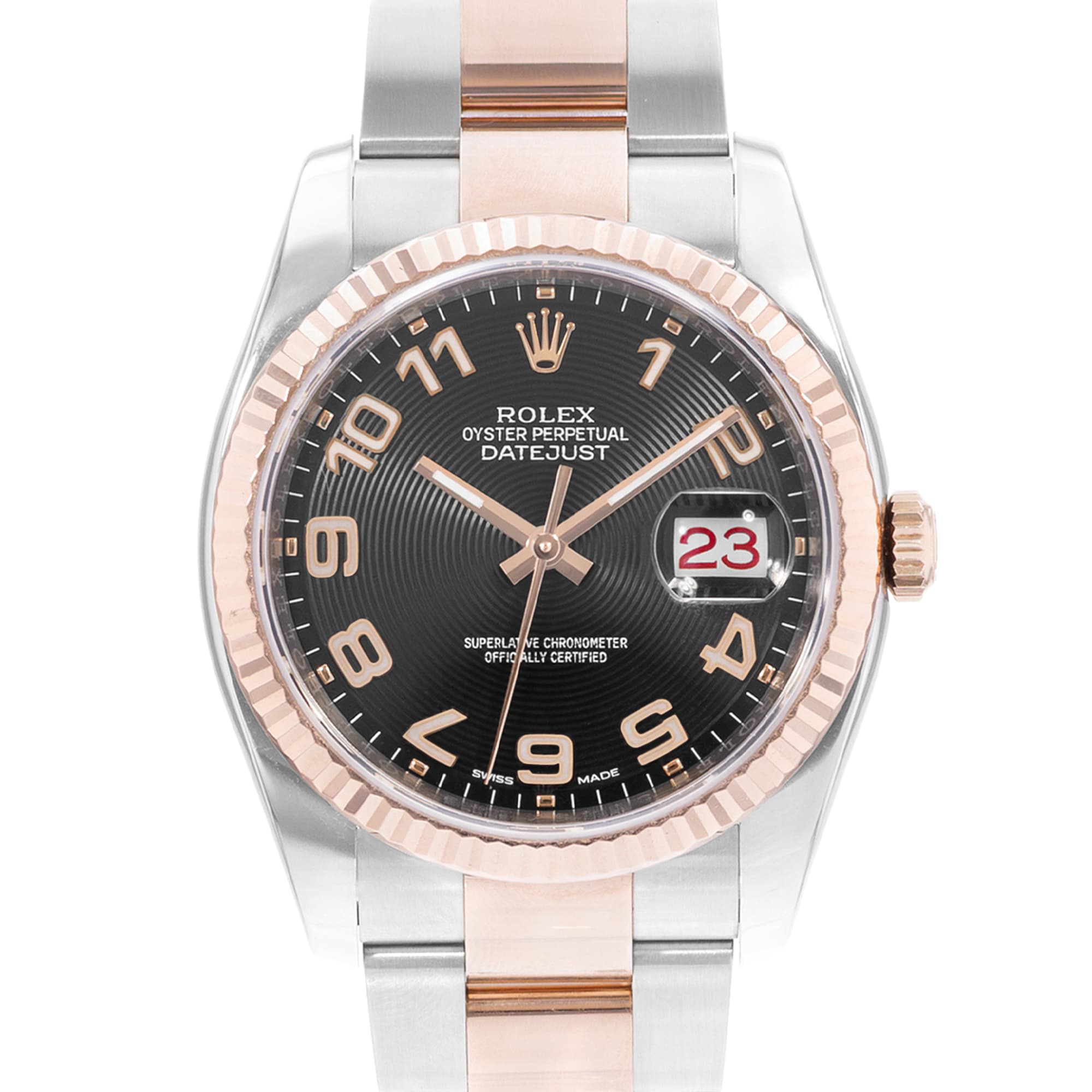 Rolex Datejust 36 116231 Black concentric Arabic Steel Rose Gold Mens Watch 2018