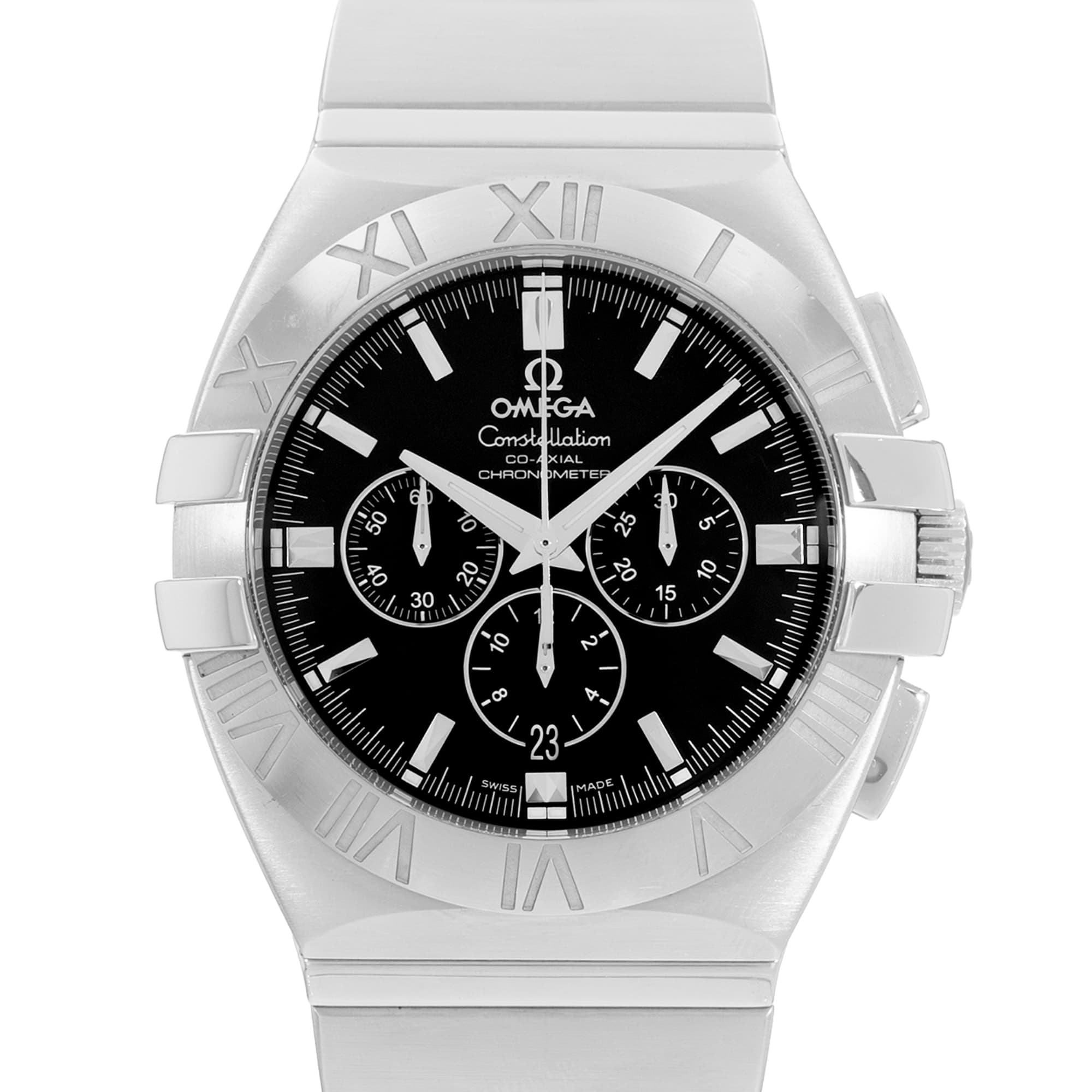 Omega Constellation Double Eagle 1514.51.00 41mm Black Steel Mens Watch Card