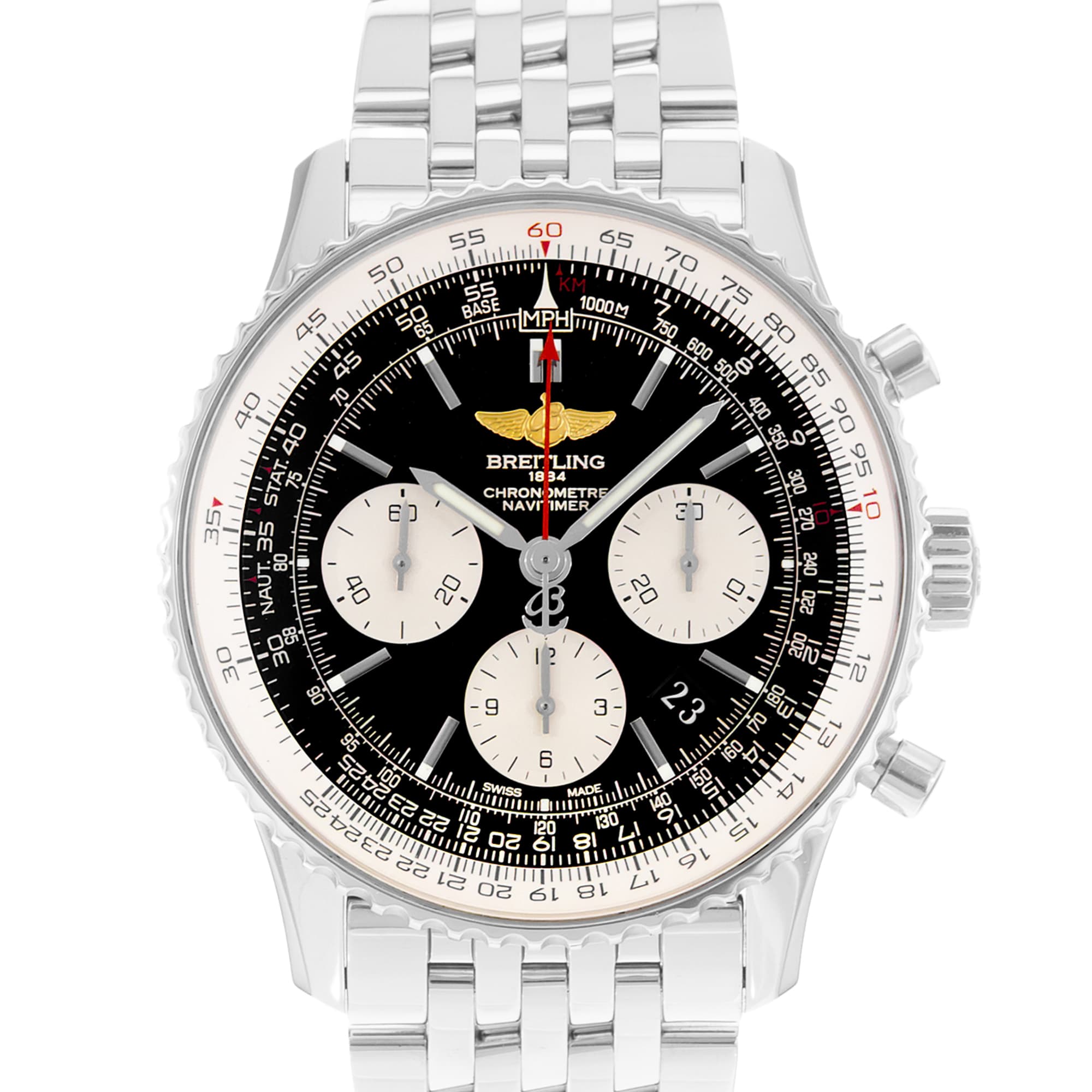 Breitling Navitimer 01 AB0120 43mm Black Steel Mens Watch Box