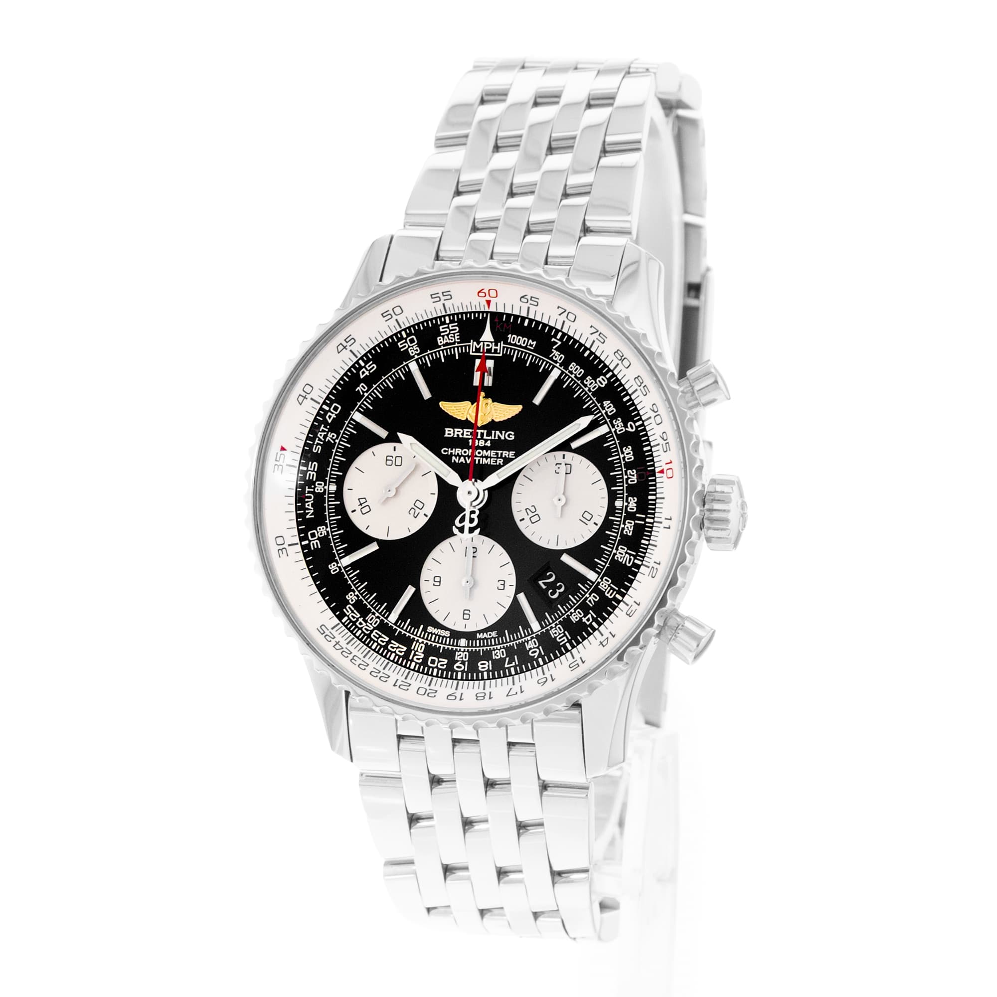 Breitling Navitimer 01 AB0120 43mm Black Steel Mens Watch Box