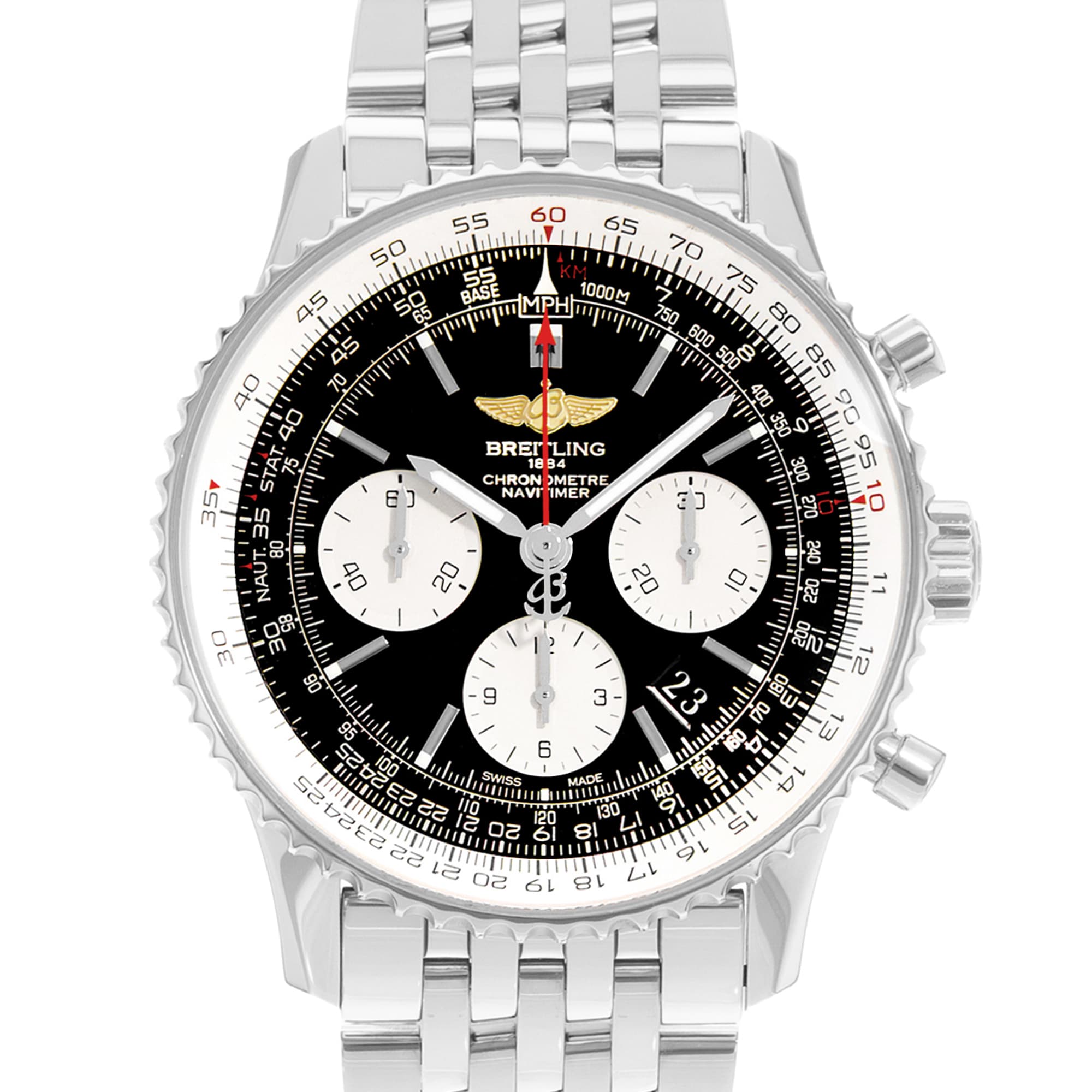Breitling Navitimer 01 AB0120 43mm Black Dial Steel Mens Watch Box