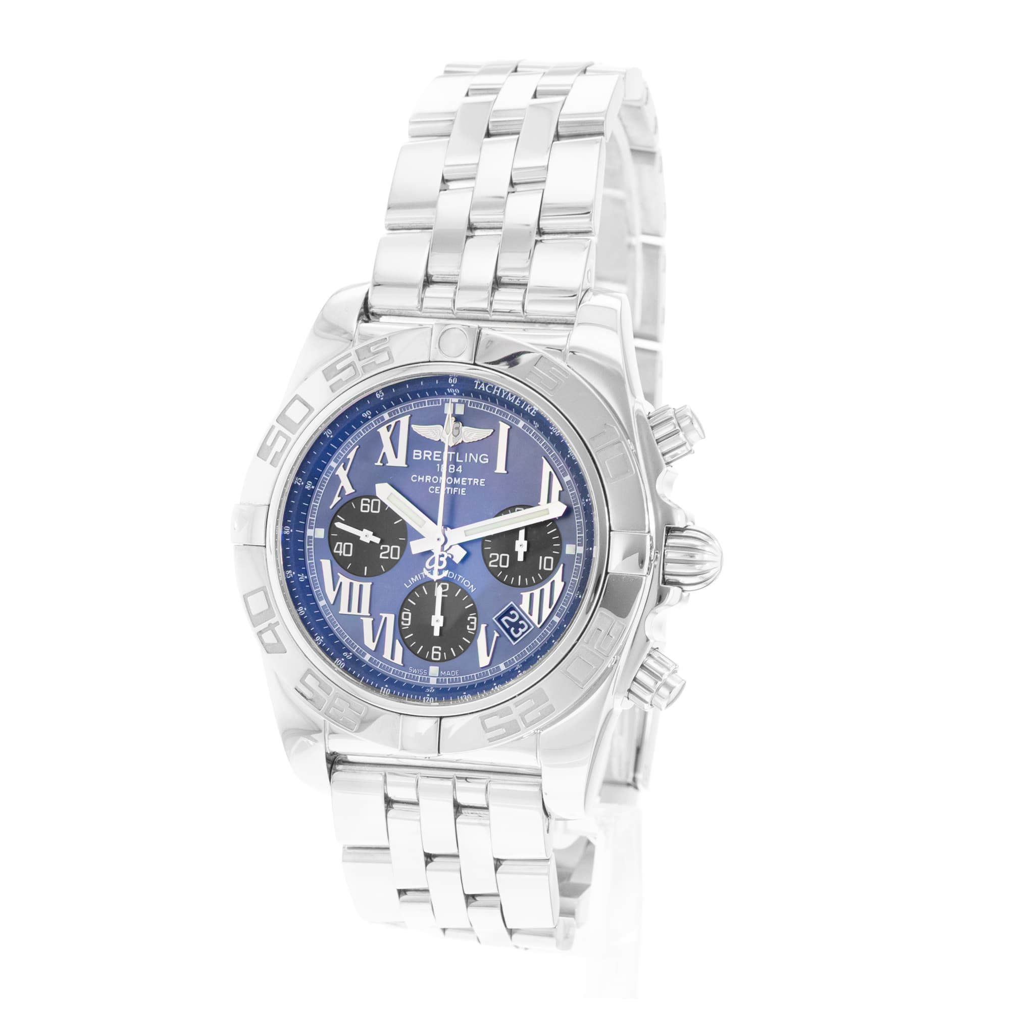 Breitling Chronomat AB01111A/BG64 44mm MOP Steel Automatic Mens Watch Box Card