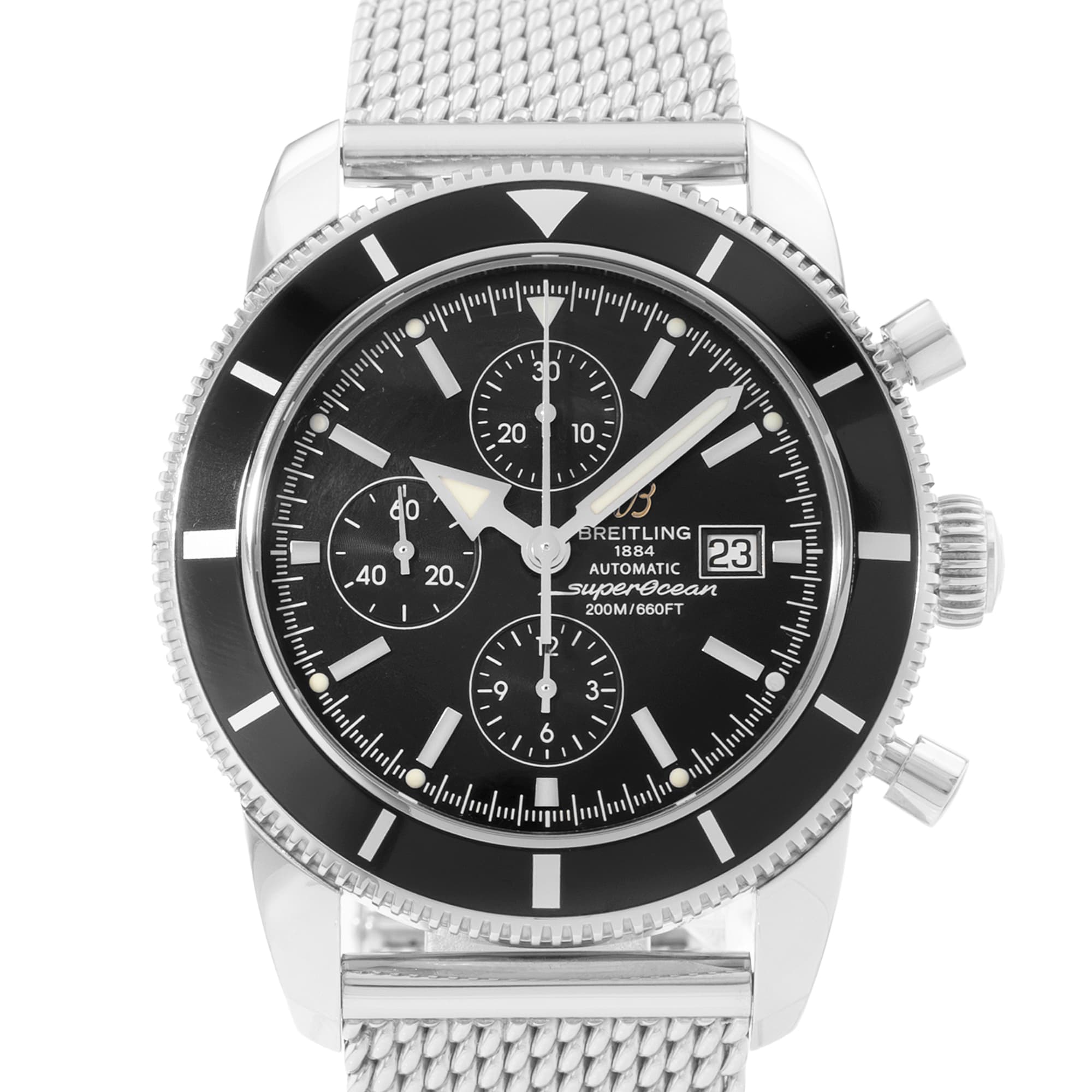 Breitling Superocean Heritage A13320 46mm Black Dial Steel Mens Watch