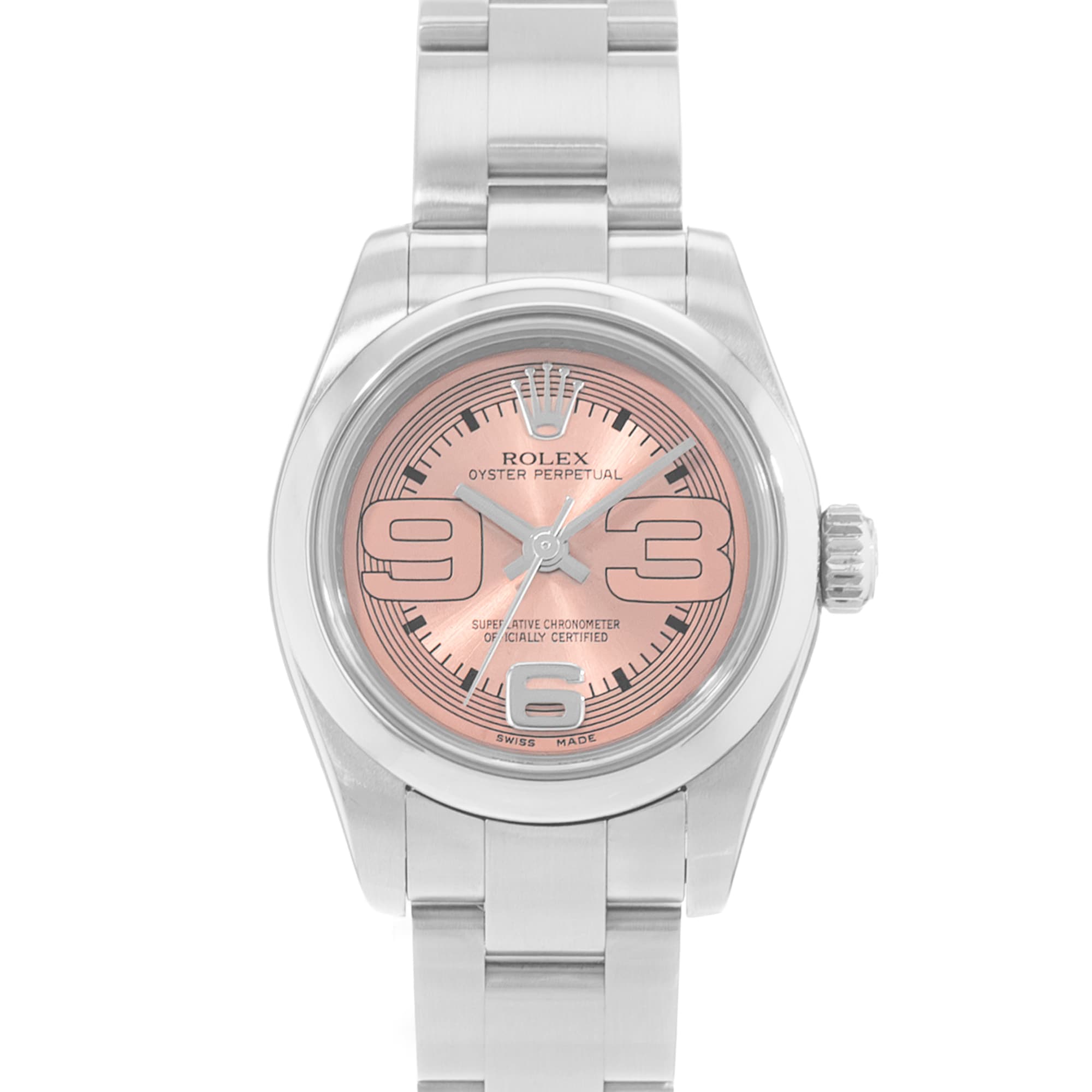 Rolex Oyster Perpetual 26 176200 Pink Salmon Dial Steel Oyster Ladies Watch
