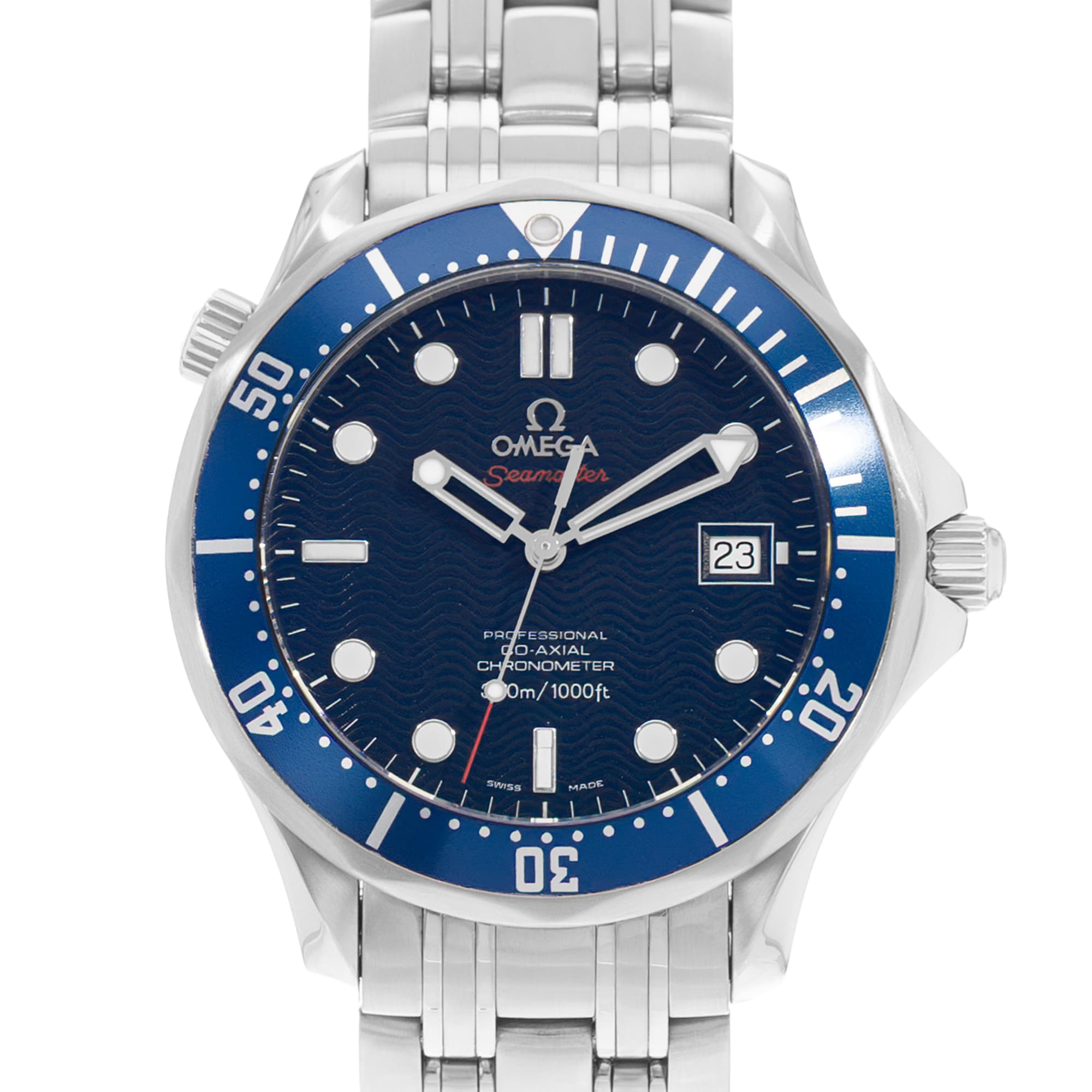 Omega Seamaster Diver 300 M 2220.80.00 41mm Blue Dial Steel Mens Watch