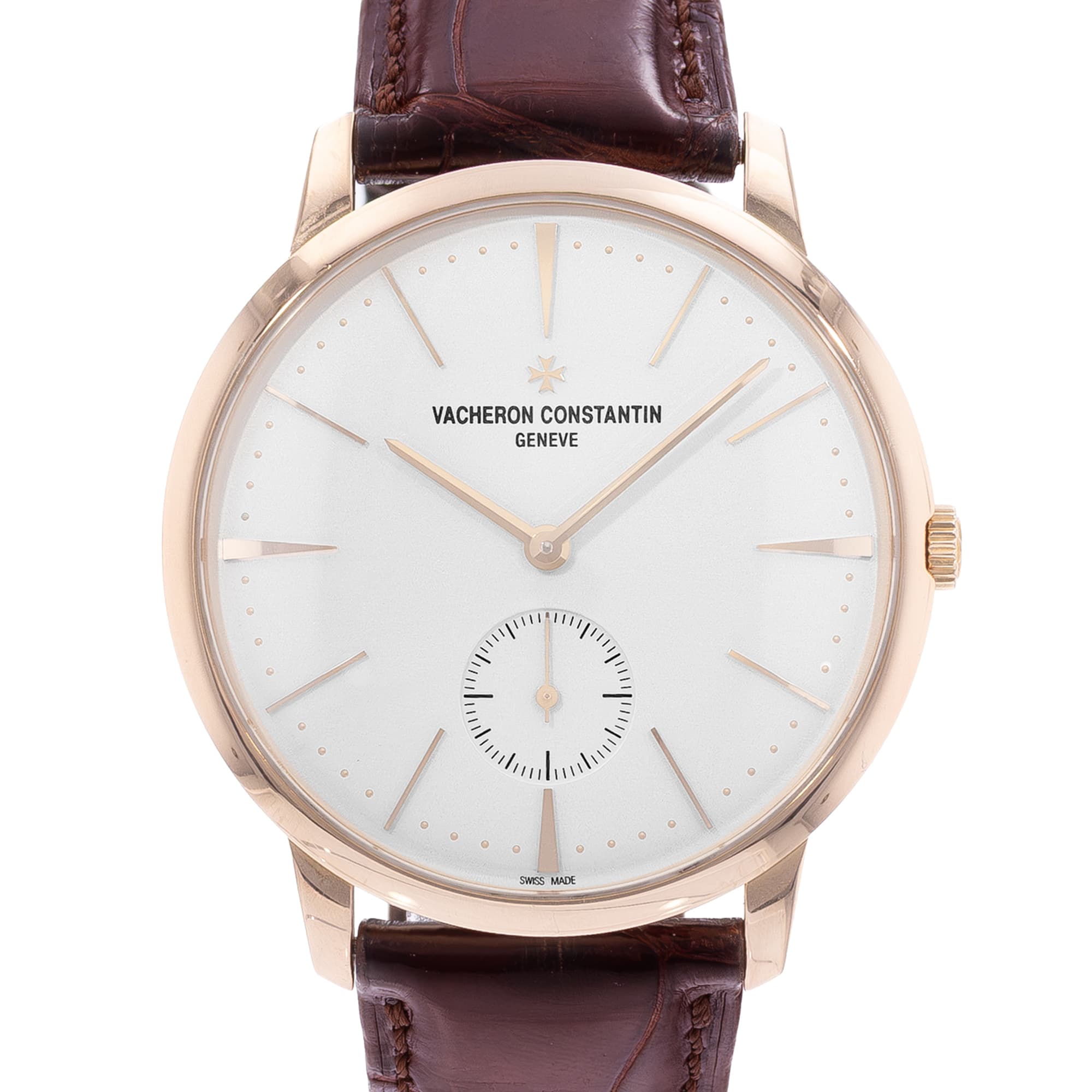 Vacheron Constantin Patrimony 1110U/000R 42mm Silver Rose Gold Mens Watch