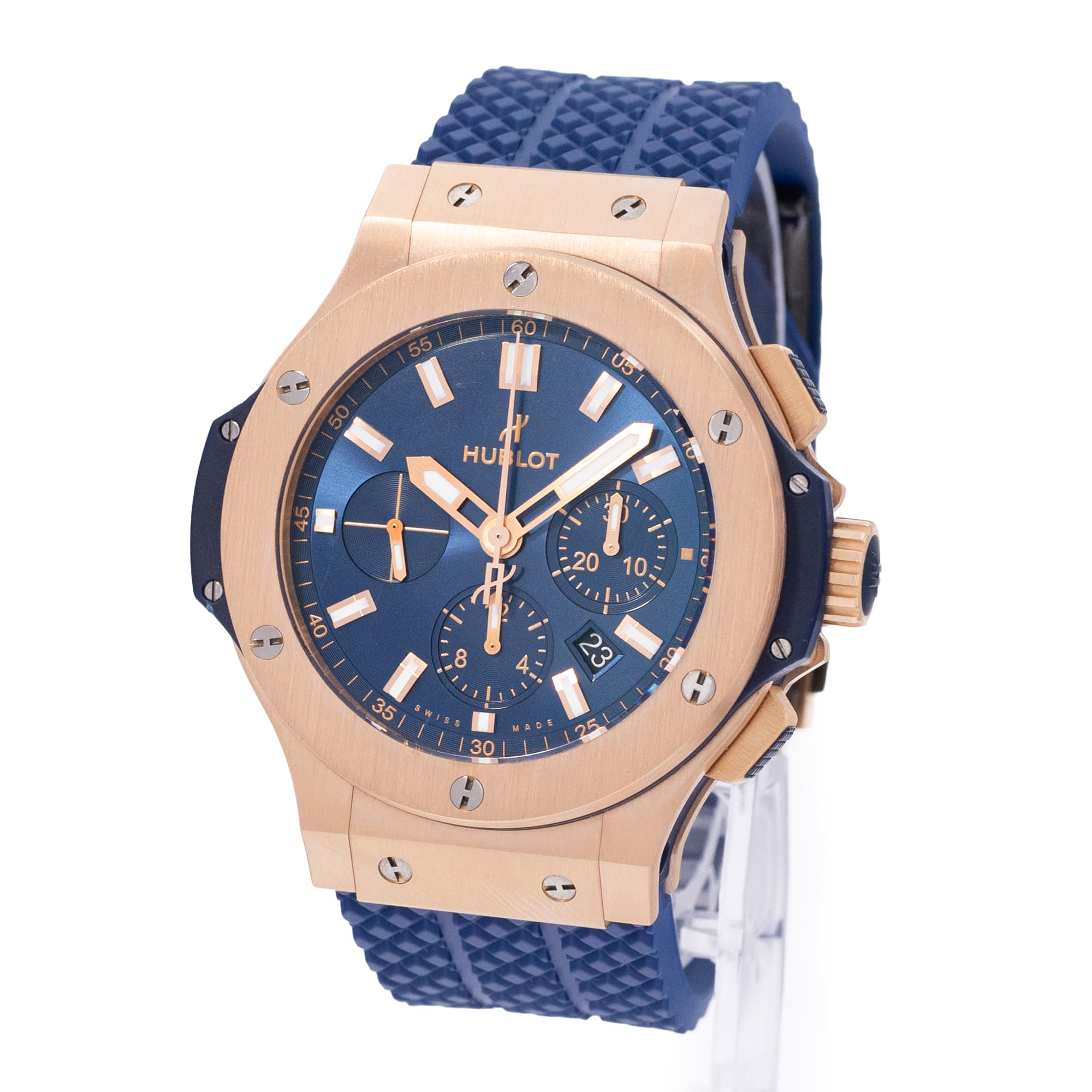 Hublot Big Bang 301.PX.7180.LR 44mm Blue Dial Rose Gold Mens Watch Card