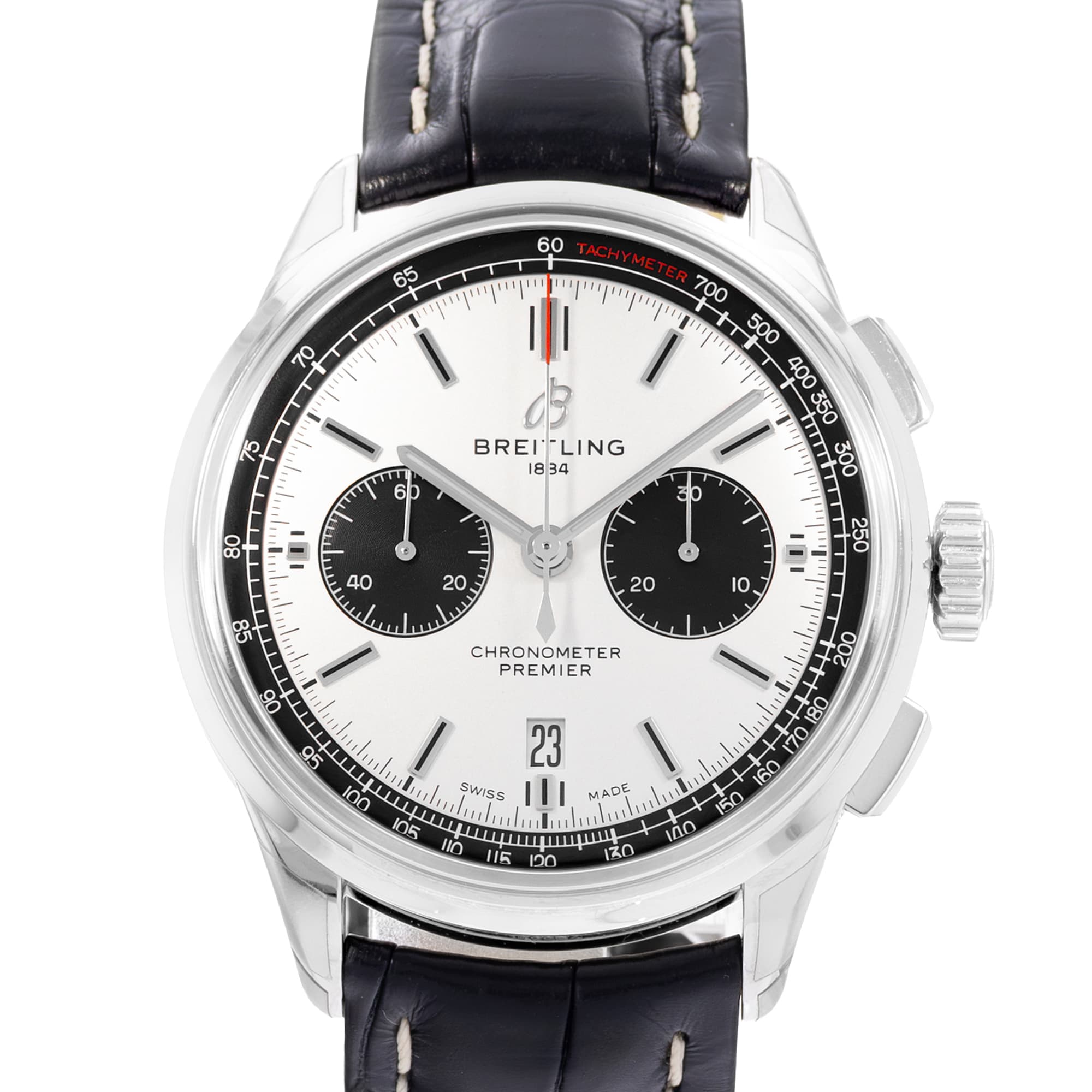 Breitling Premier B01 AB0118 42mm Silver Dial Steel Mens Watch Box