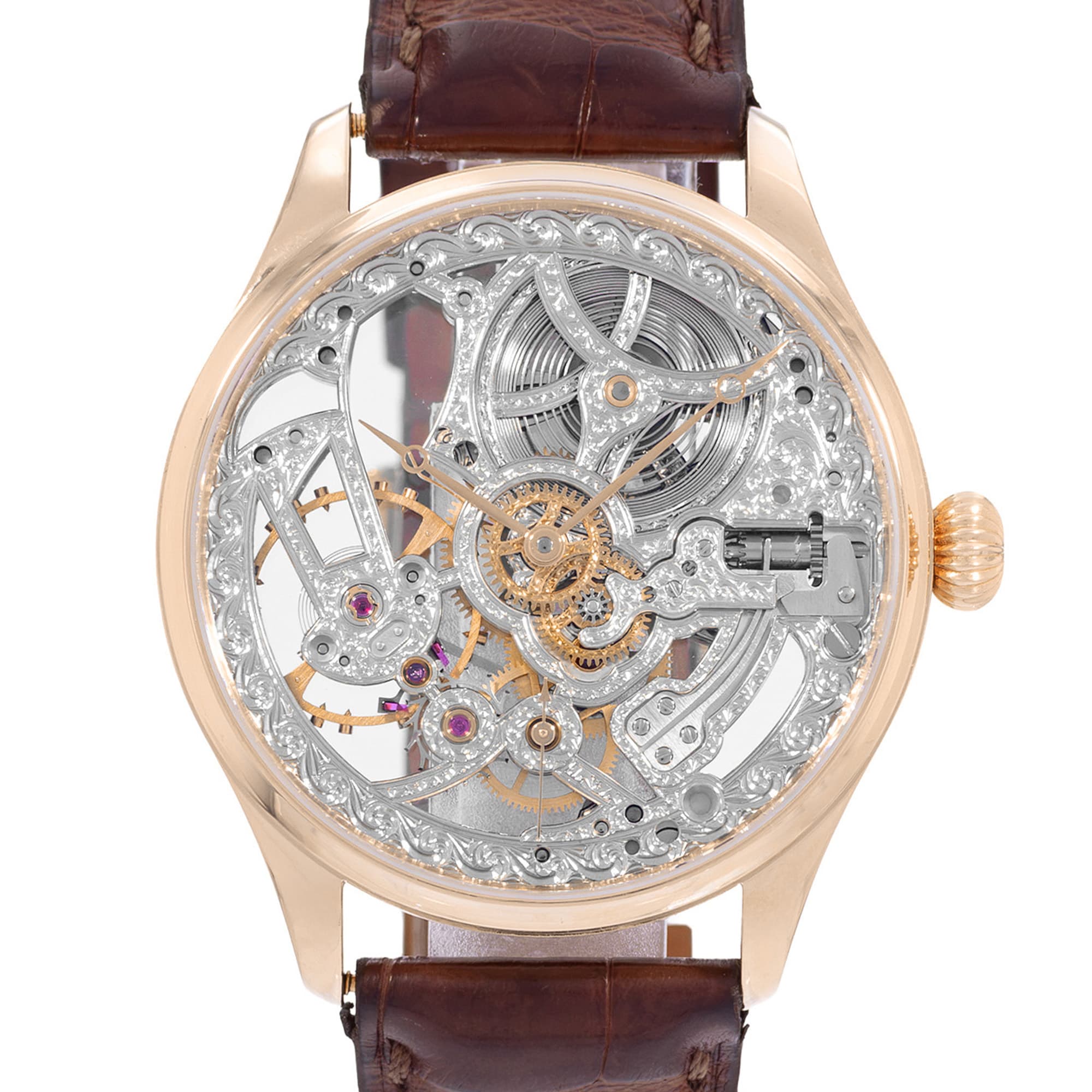 IWC Portuguese IW544206 43mm Skeleton Rose Gold Mens Watch