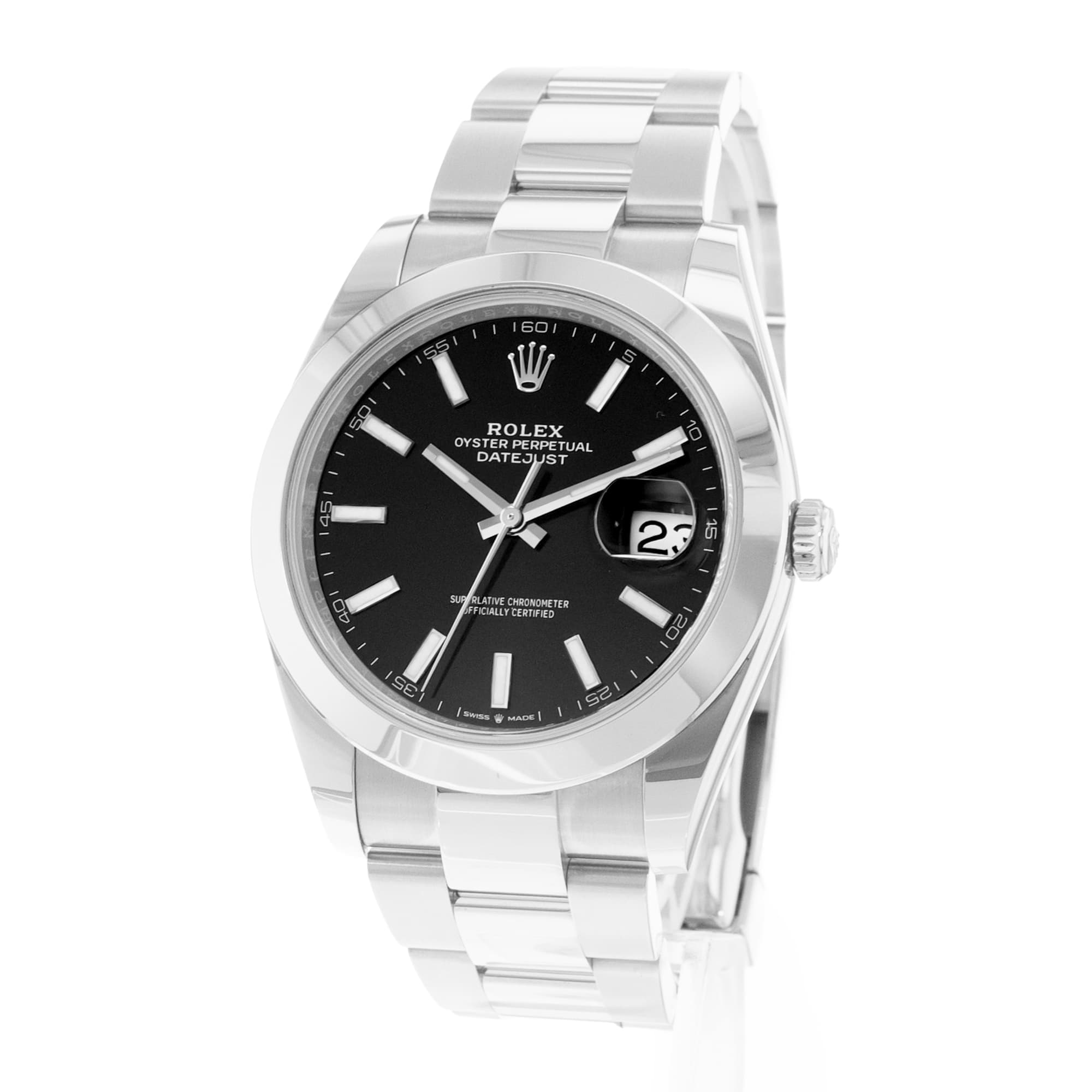 Rolex Datejust 41 126300 Black Dial Steel Oyster Automatic Mens Watch Card