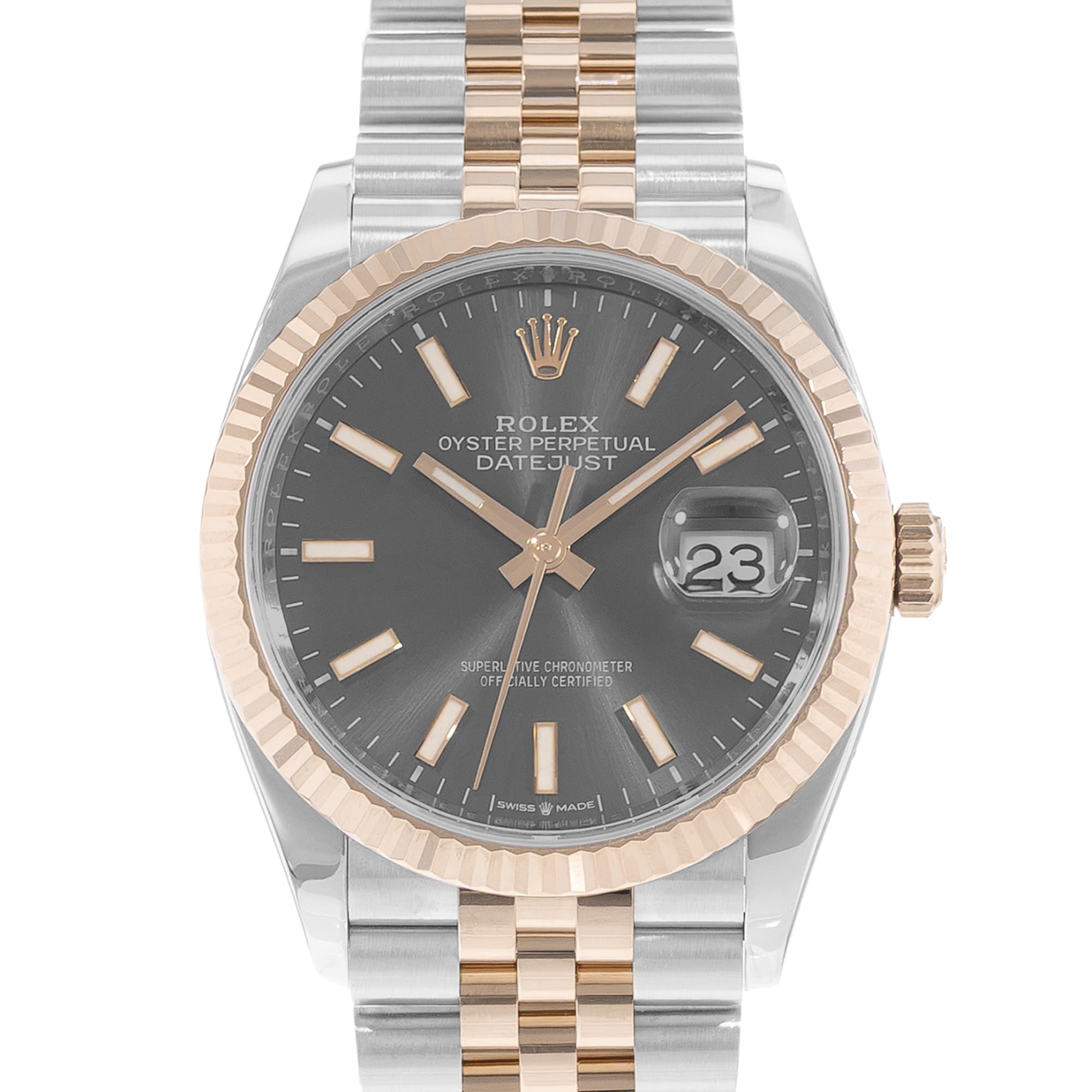 Rolex Datejust 36 126231 Gray Steel Rose Gold Jubilee Mens Automatic Watch Card