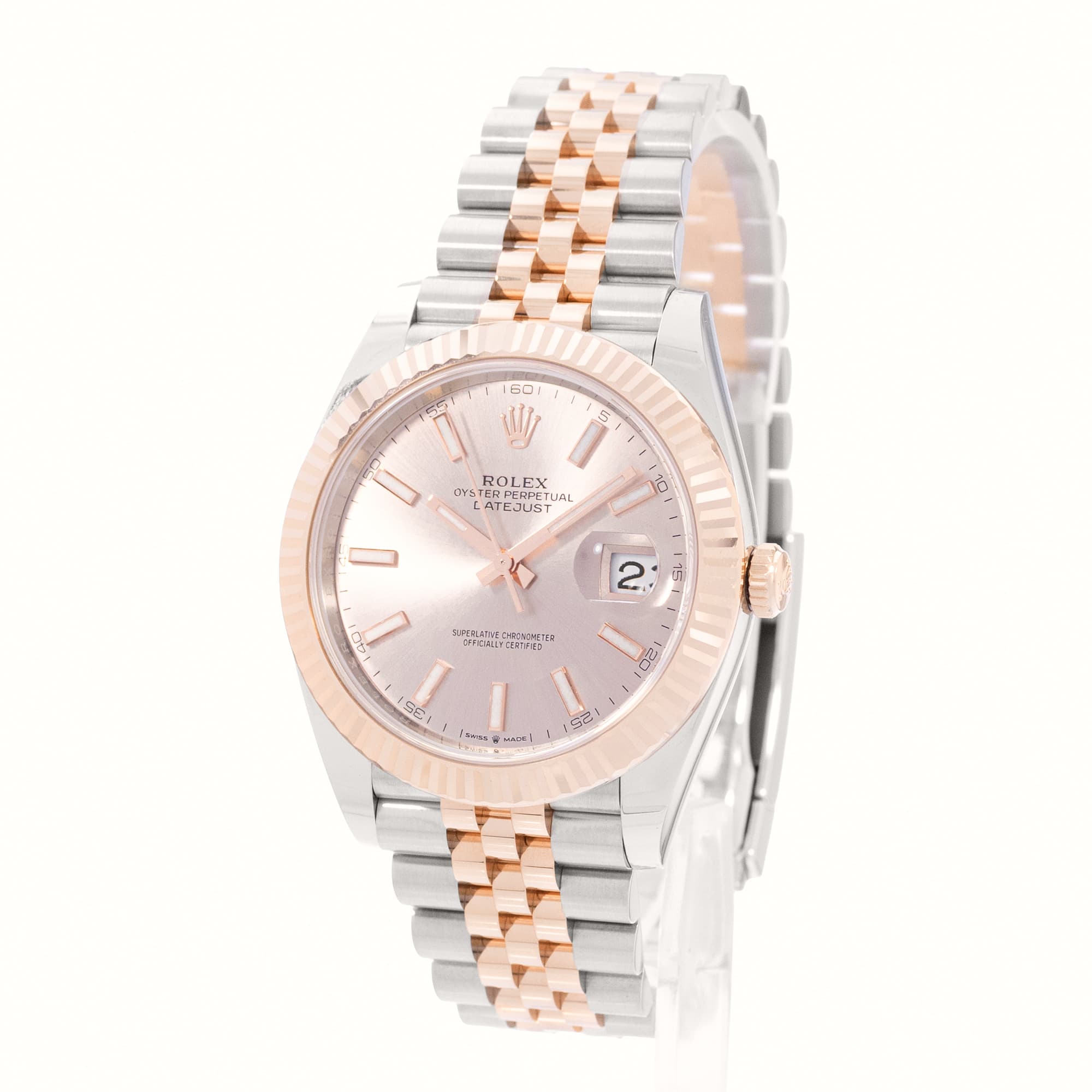 Rolex Datejust 41 126331 Pink Dial Steel Rose Gold Automatic Mens Watch Card