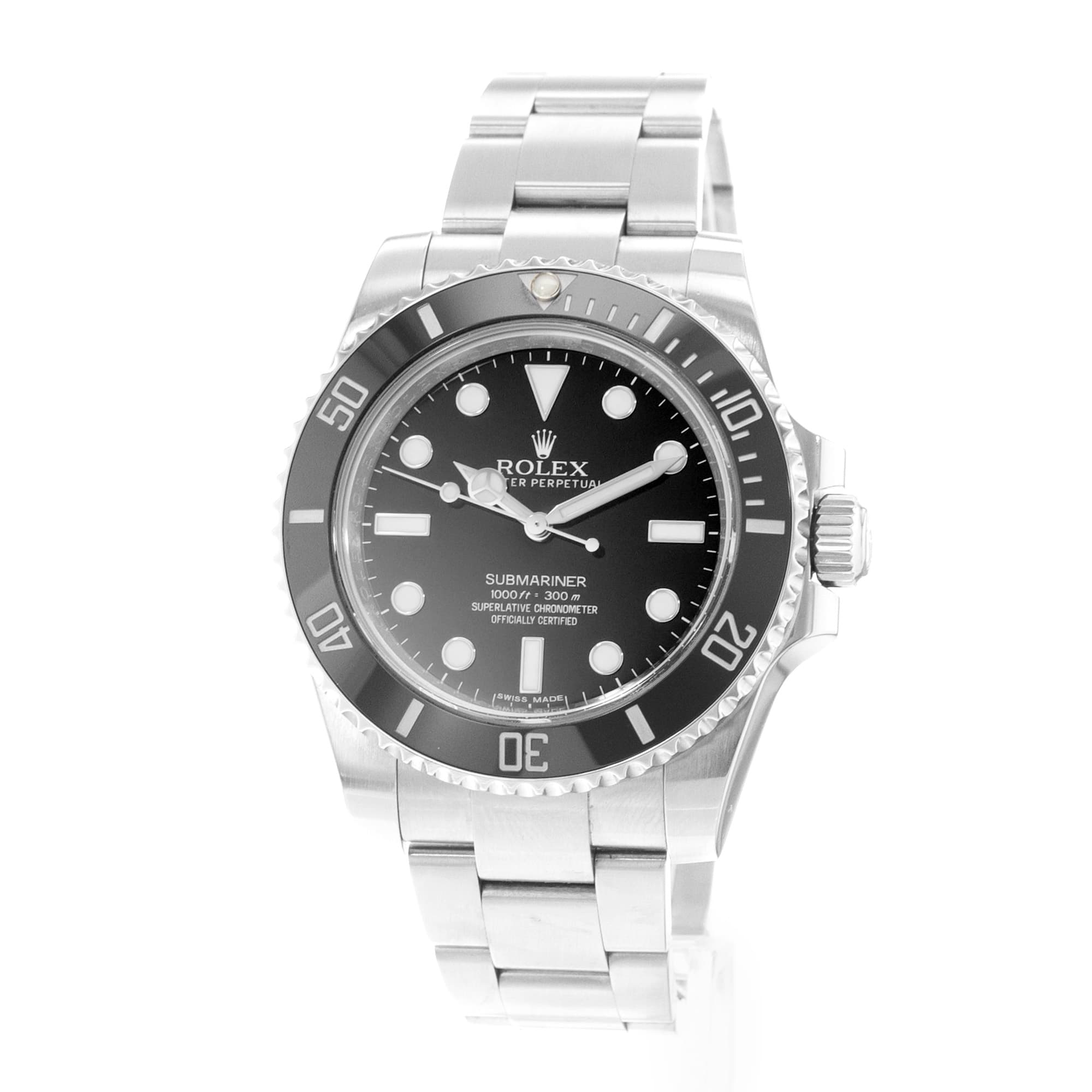 Rolex Submariner No Date 114060 40mm Black Dial Steel Automatic Mens Watch Card