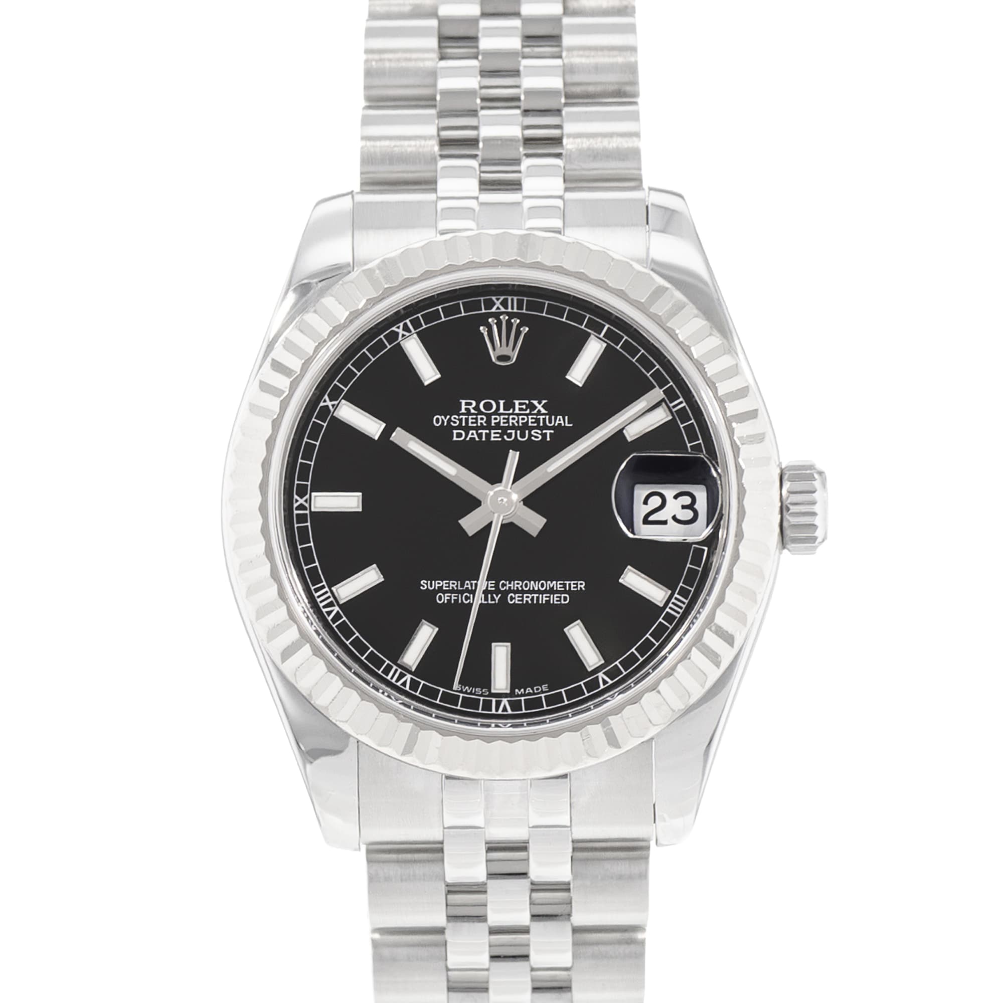 Rolex Datejust 31 178274 Black Dial Steel Jubilee Automatic Ladies Watch Card