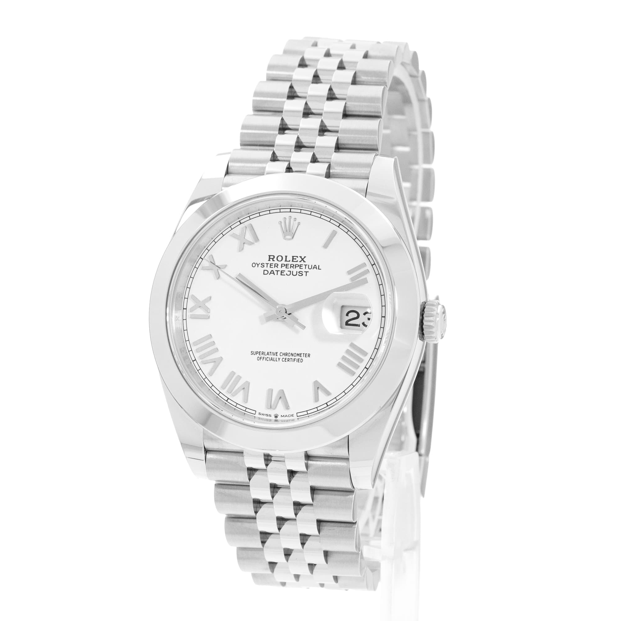 Rolex Datejust 41 126300 White Dial Steel Jubilee Mens Watch Card