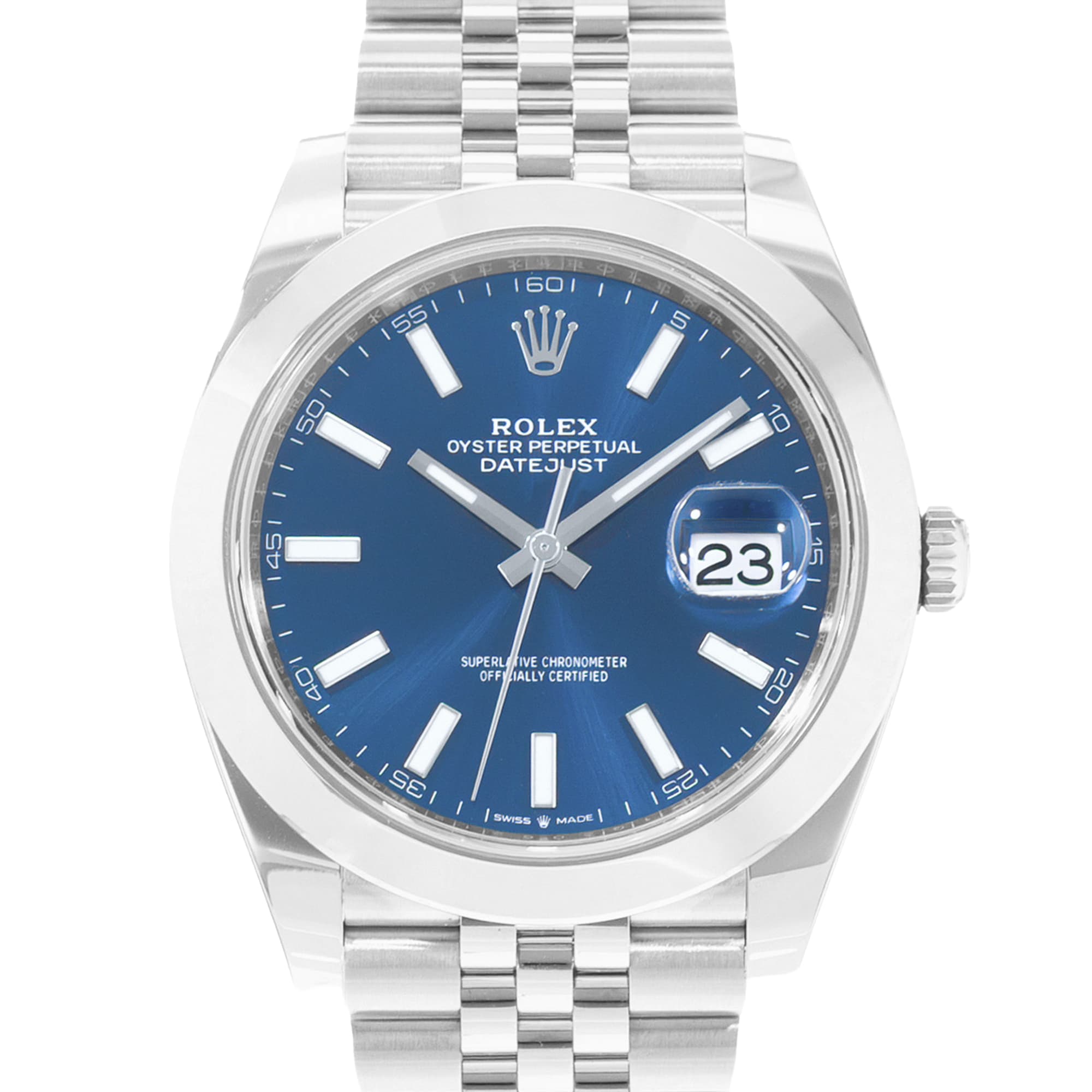 Rolex Datejust 41 126300 Blue Dial Steel Jubilee Mens Watch Card