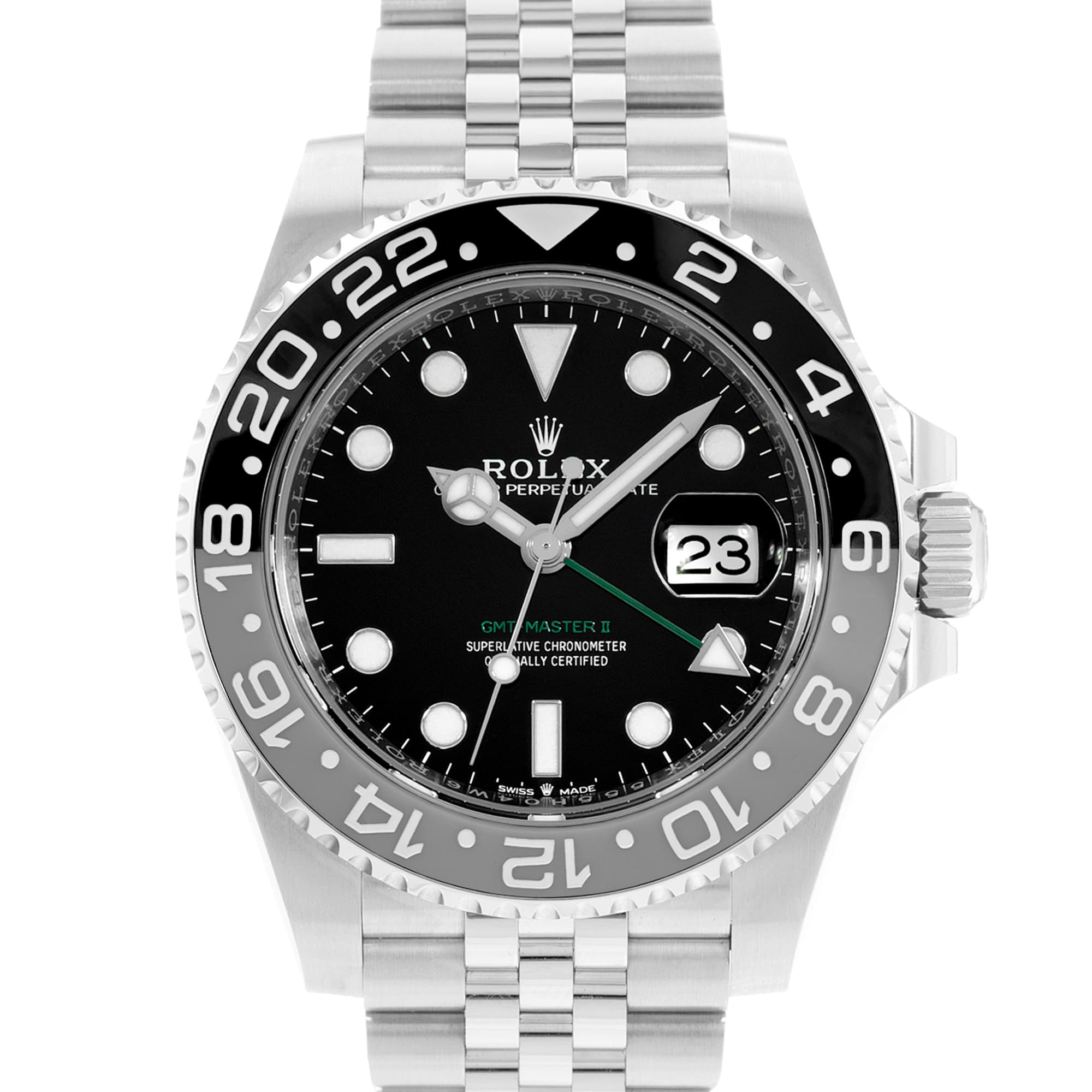 Rolex GMT-Master II 126710GRNR 40mm Black Dial Steel Jubilee Mens Watch Card