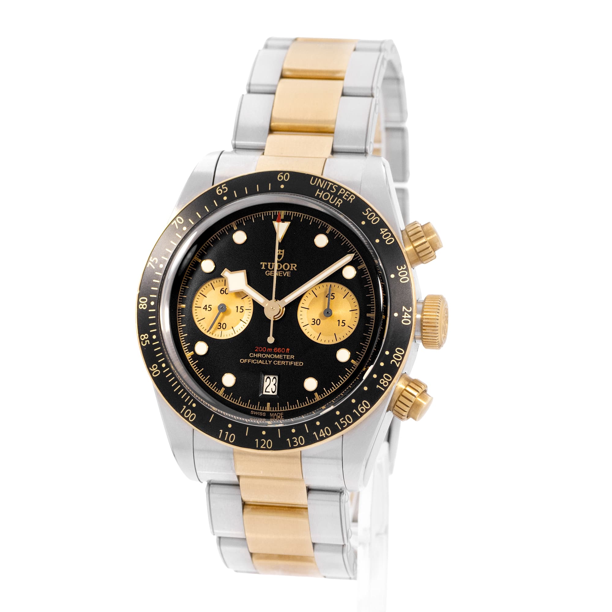 Tudor Black Bay 79363N 41mm Chronograph Steel Yellow Gold Mens Watch Card