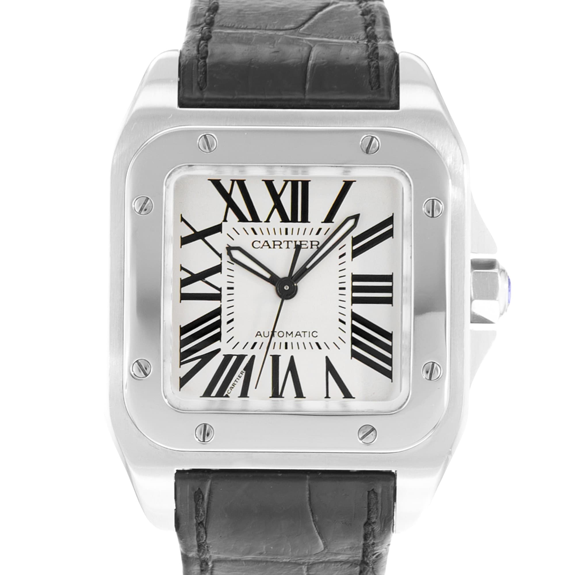 Cartier Santos 100 W20106X8 2878 35mm Medium Steel Automatic Mens Watch