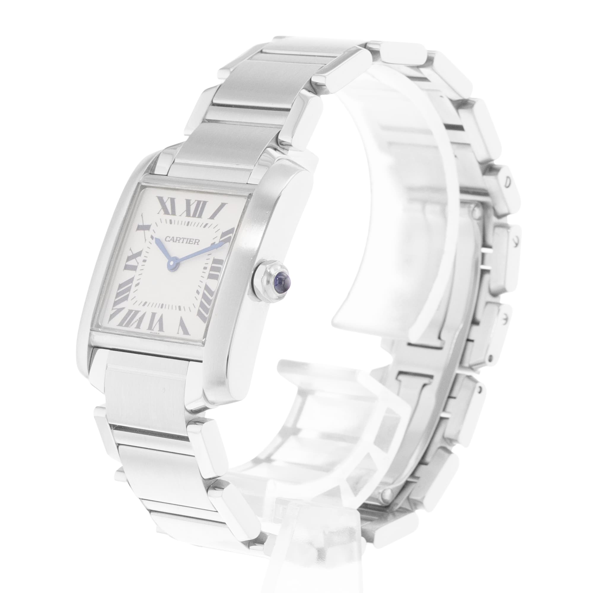 Cartier Tank Francaise W51003Q3 2301 25mm Medium Silver Dial Steel Ladies Watch