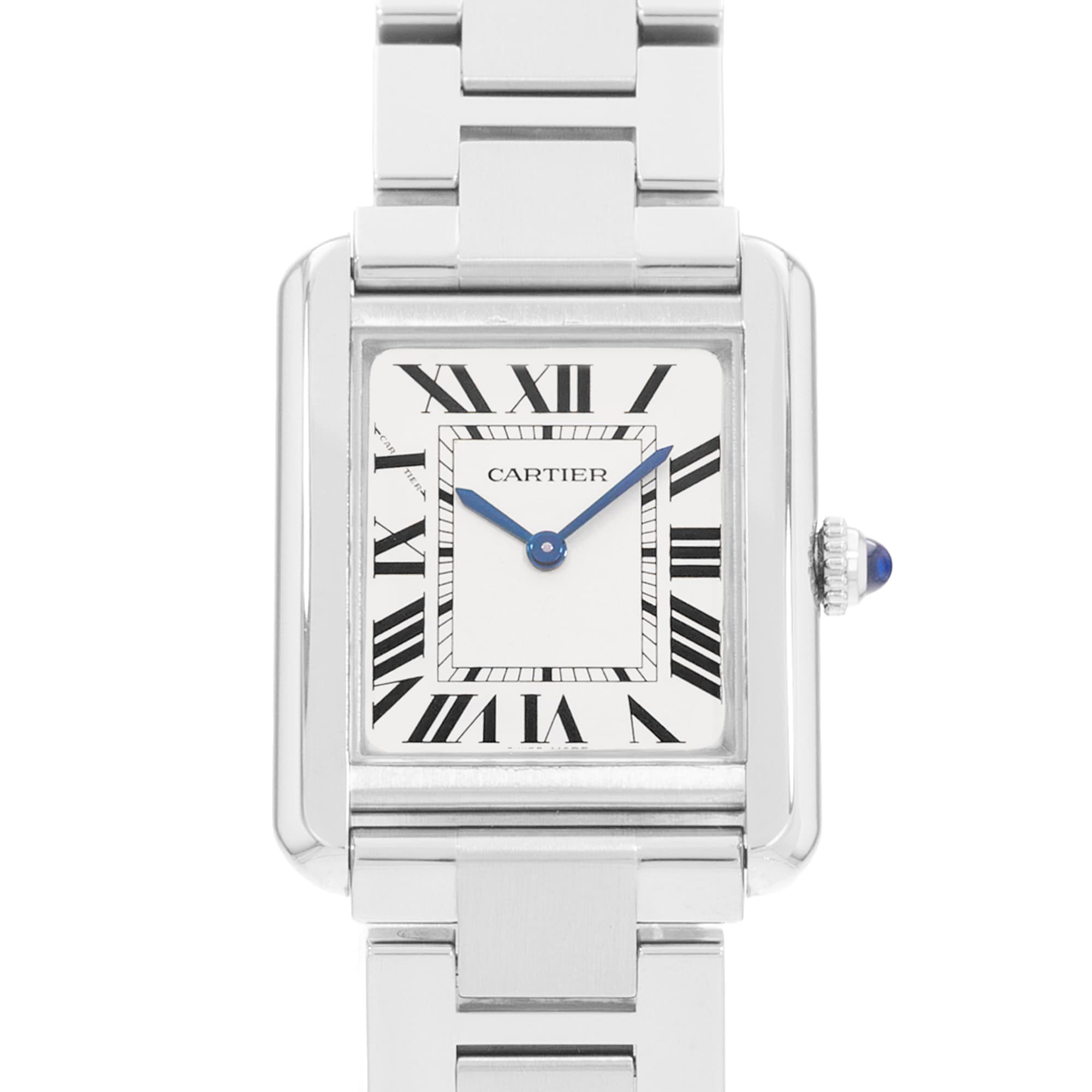 Cartier Tank Solo W5200013 3170 24mm Small Silver Steel Ladies Watch Card