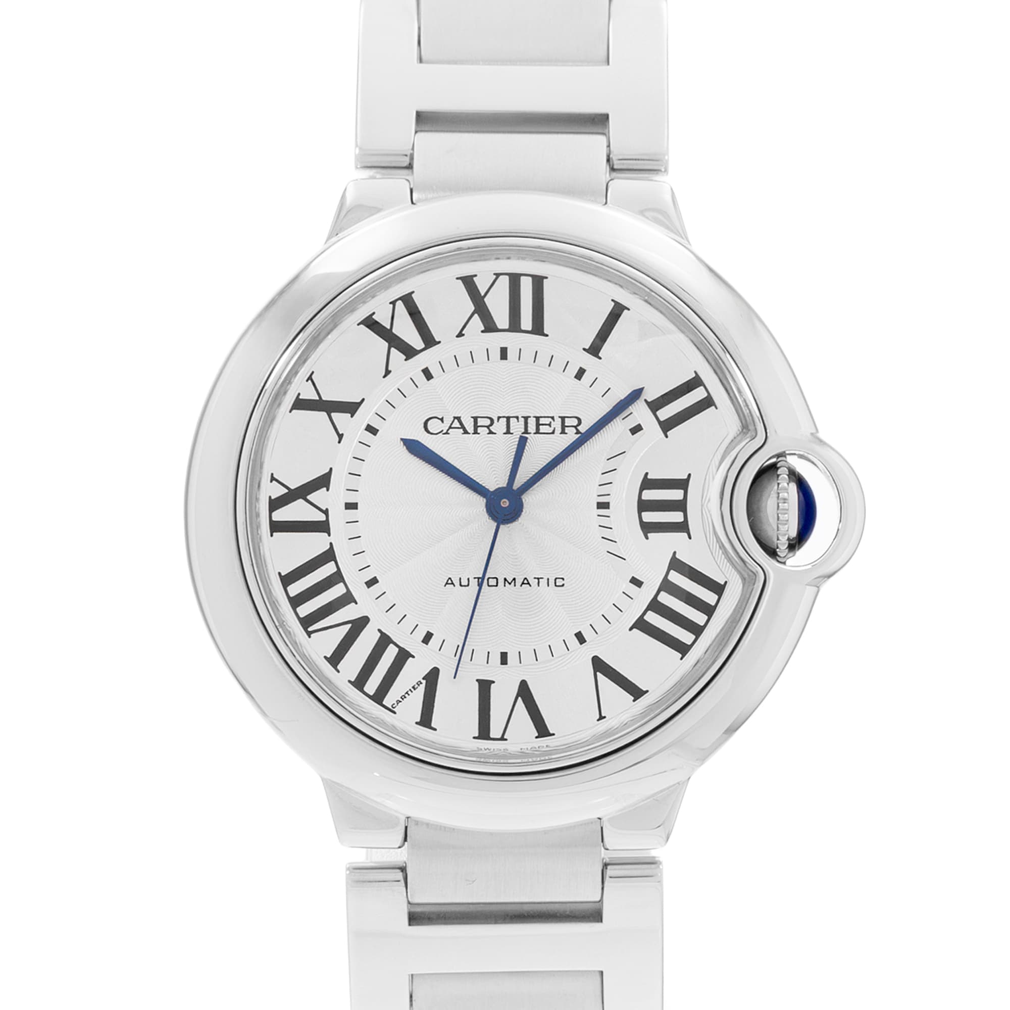 Cartier Ballon Bleu 36mm W6920046 3284 Silver Roman Automatic Ladies Watch 2013