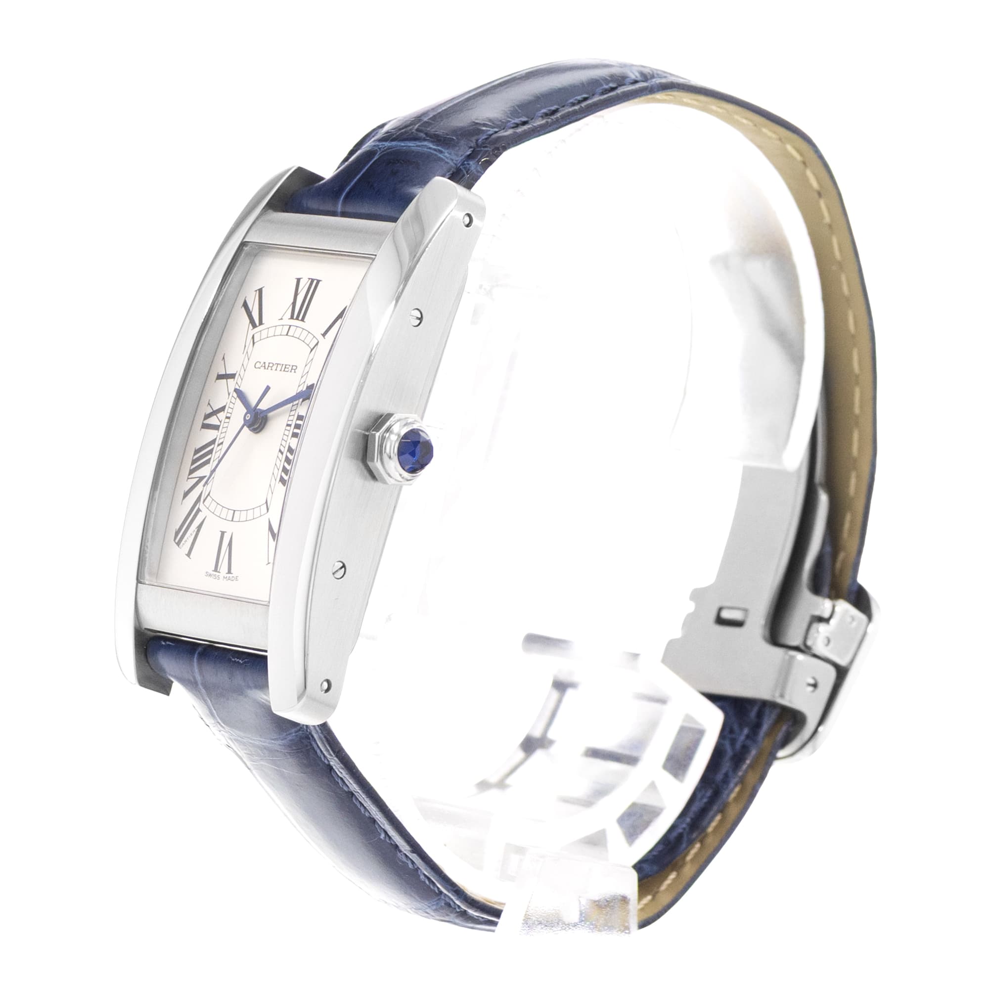 Cartier Tank Americaine WSTA0017 3971 22mm Medium Silver Steel Ladies Watch
