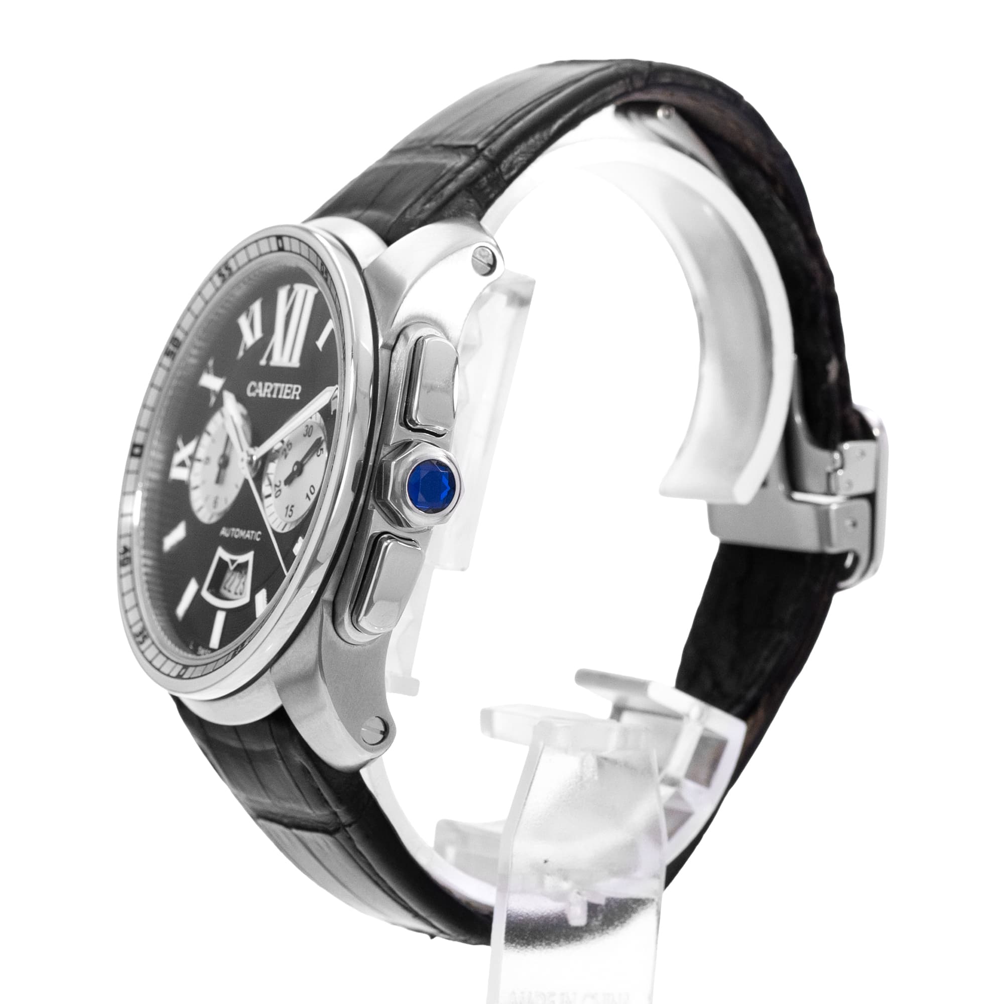 Cartier Calibre de Cartier W7100060 3578 42mm Black Dial Steel Mens Watch