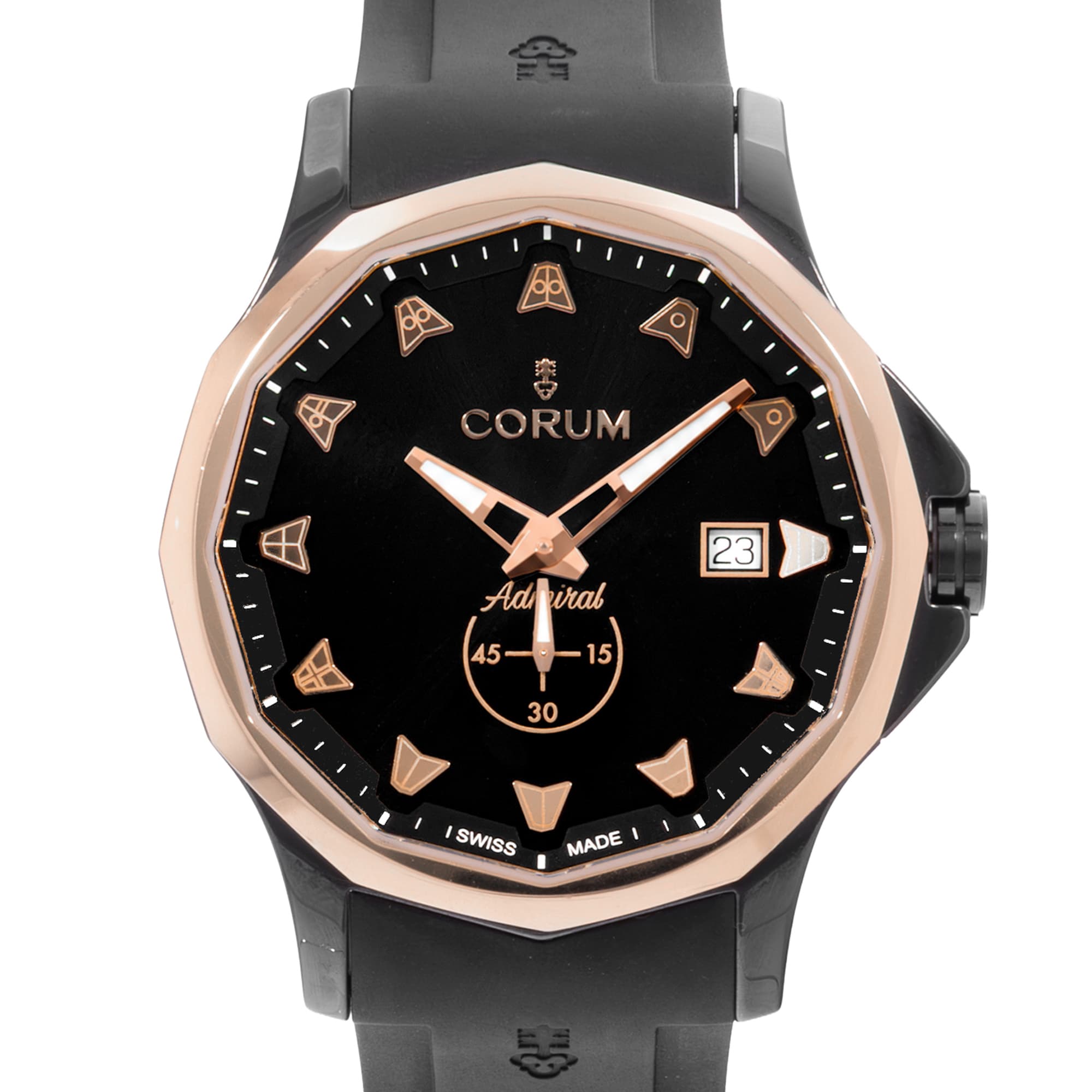 Corum Admiral 395.600.92/F371 BG10 42mm Ceramic Rose Gold Mens Watch Box Card