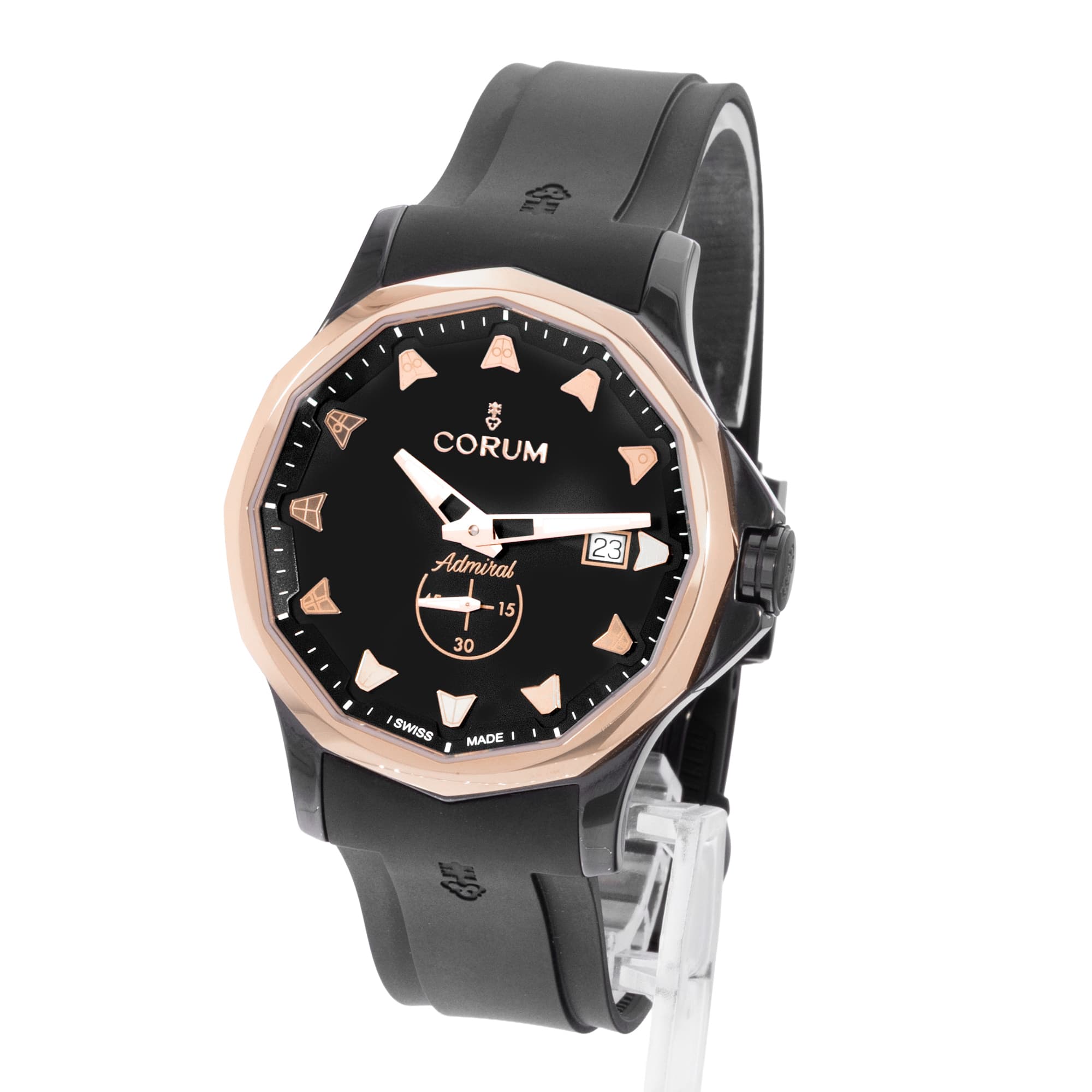 Corum Admiral 395.600.92/F371 BG10 42mm Ceramic Rose Gold Mens Watch Box Card
