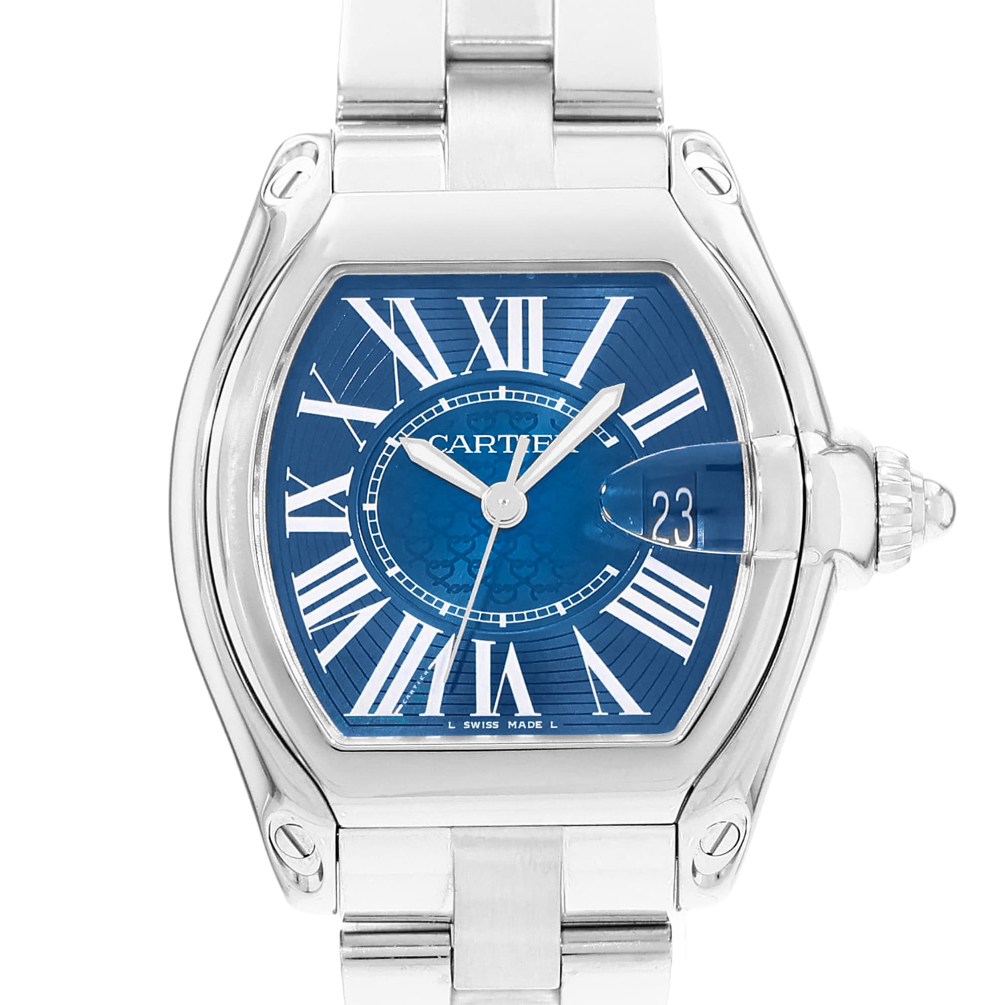 Cartier Roadster W6206012 3179 40mm Blue Dial Steel Mens Watch