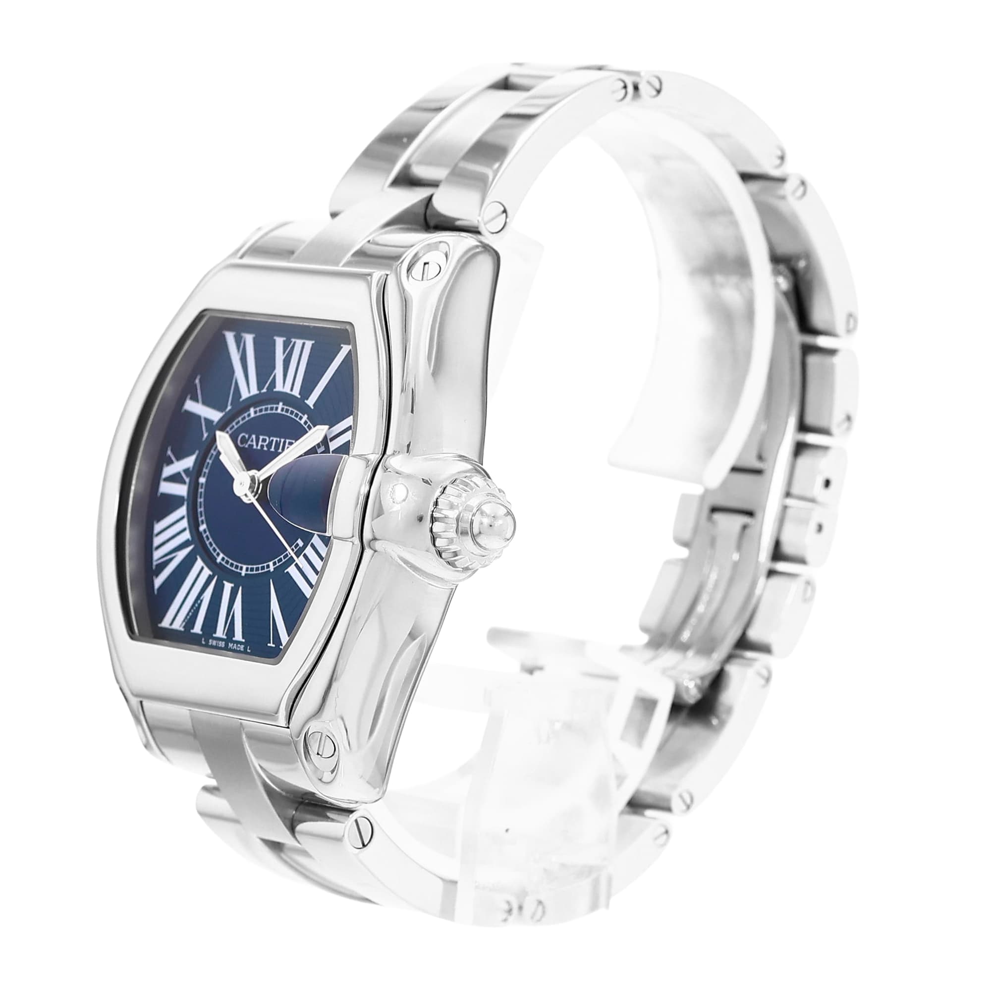 Cartier Roadster W6206012 3179 40mm Blue Dial Steel Mens Watch
