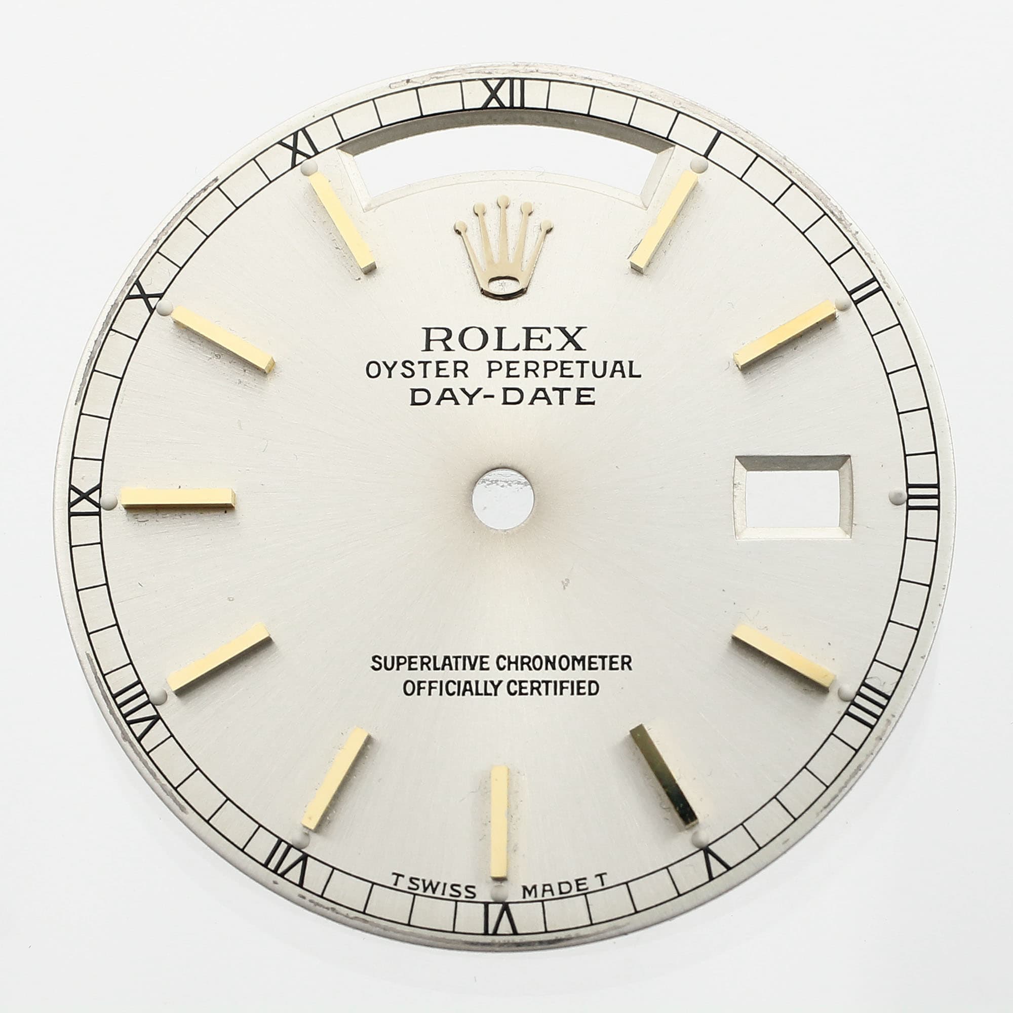 Gray dial yellow stick numeral for Rolex Day-Date 36mm Silver Stick