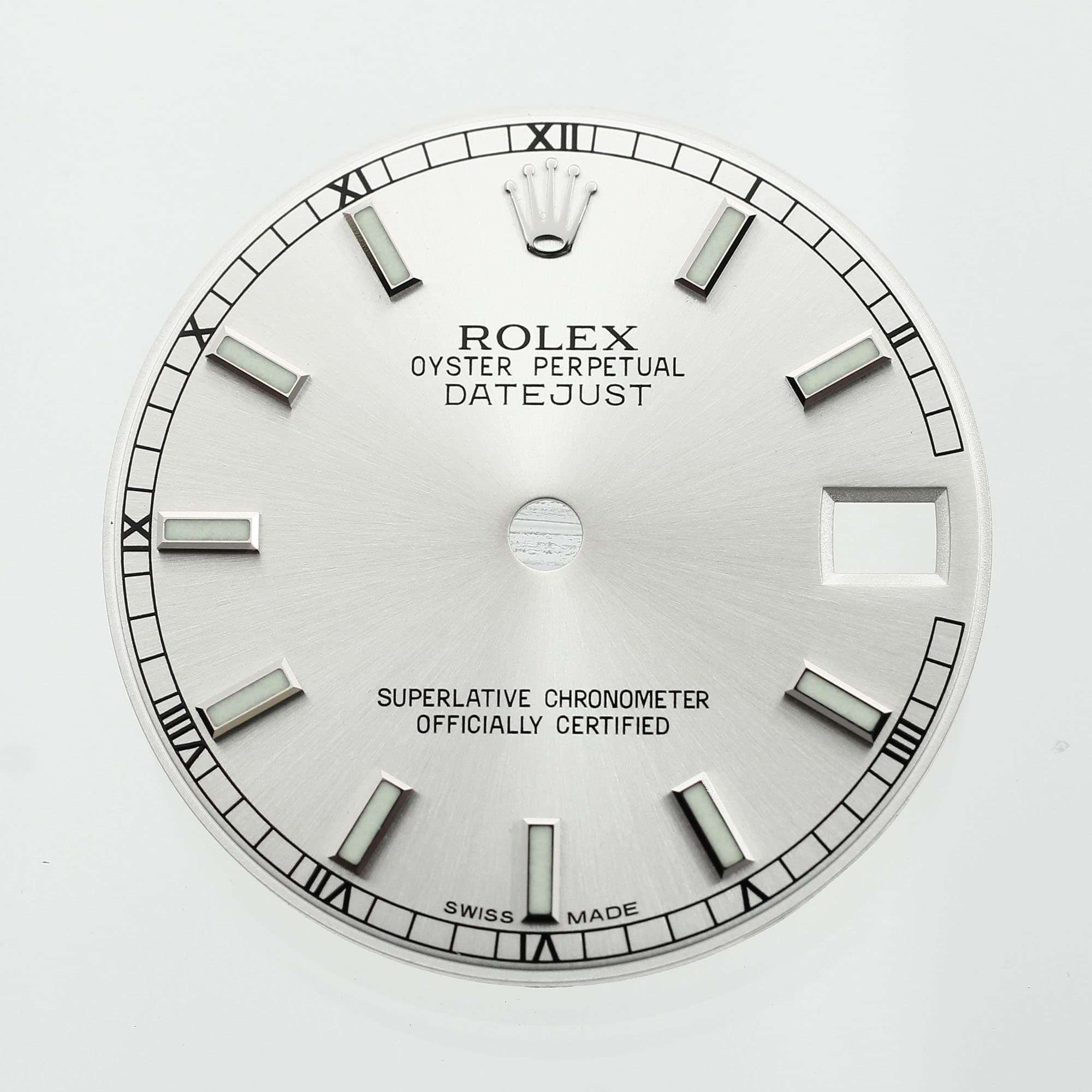 Gray dial index numeral for Rolex Datejust 31mm Silver