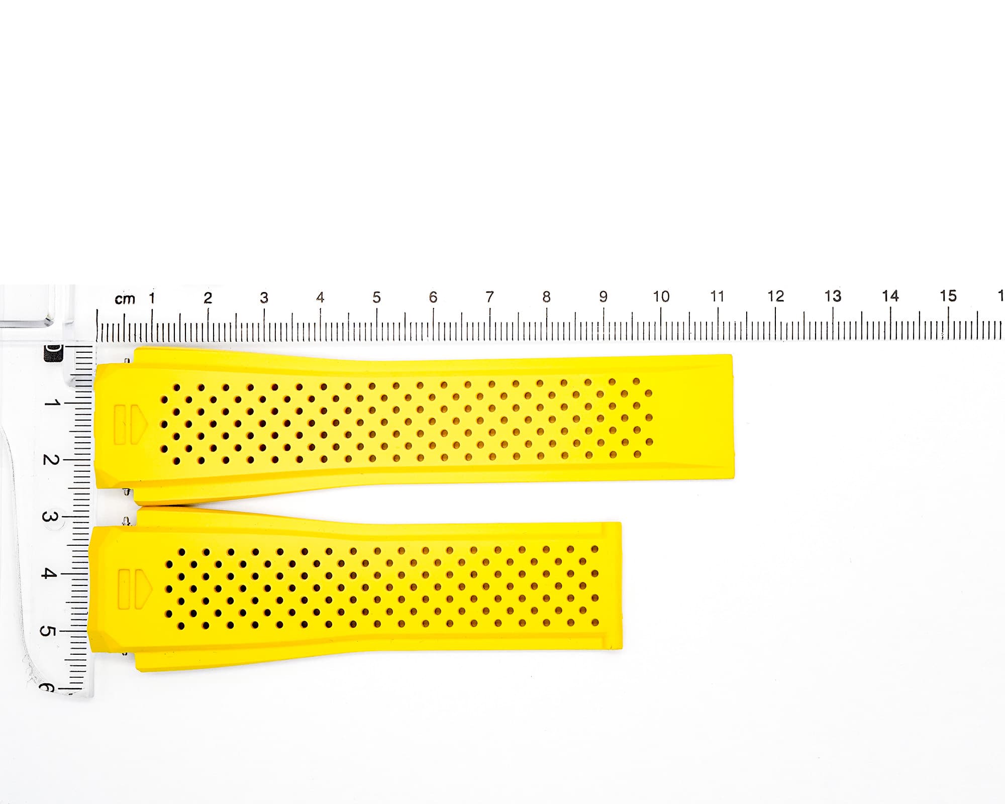 Factory Original Rubber TAG Heuer strap, Yellow, 28x22mm