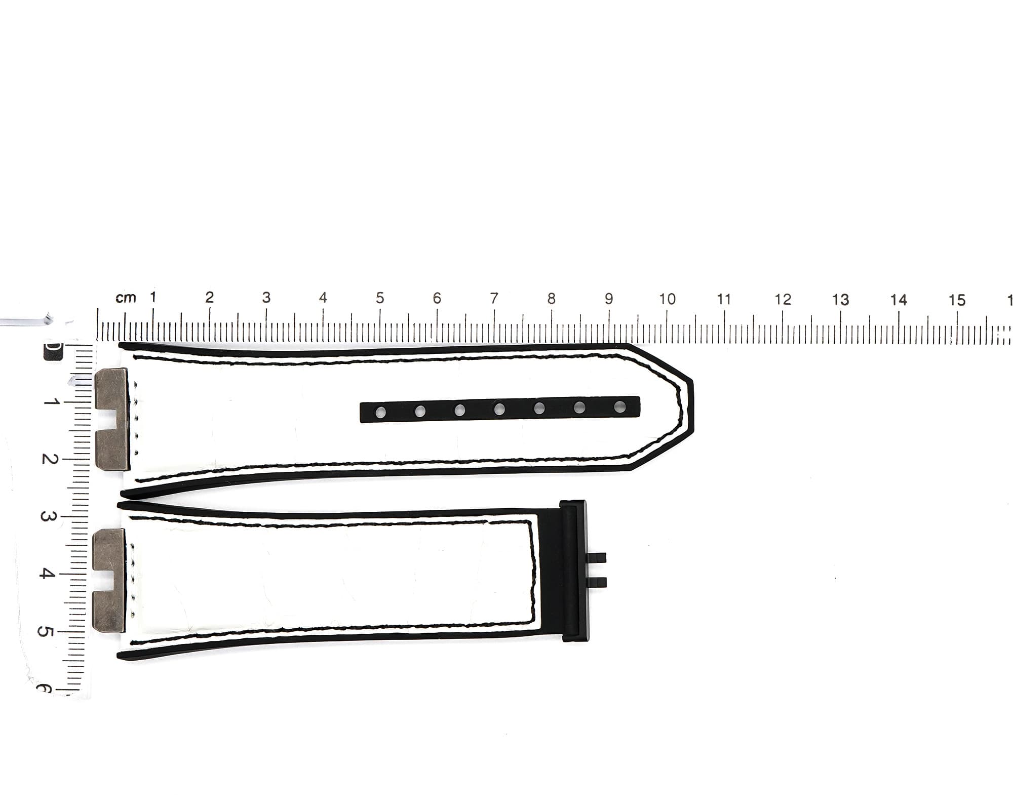 Factory Original Rubber Hublot strap, White and Black, 28x22mm