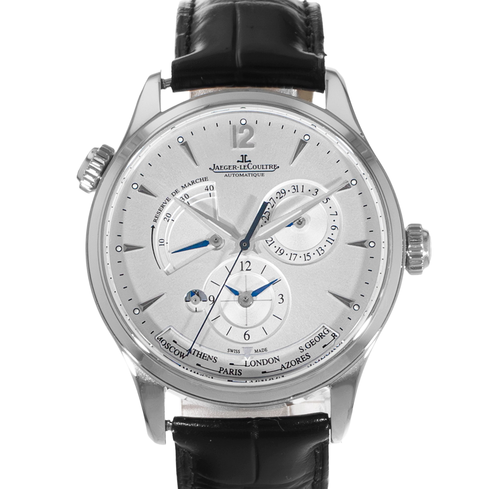 Jaeger-LeCoultre Master Geographic Q1428421 39mm Silver Steel Mens Watch 2017