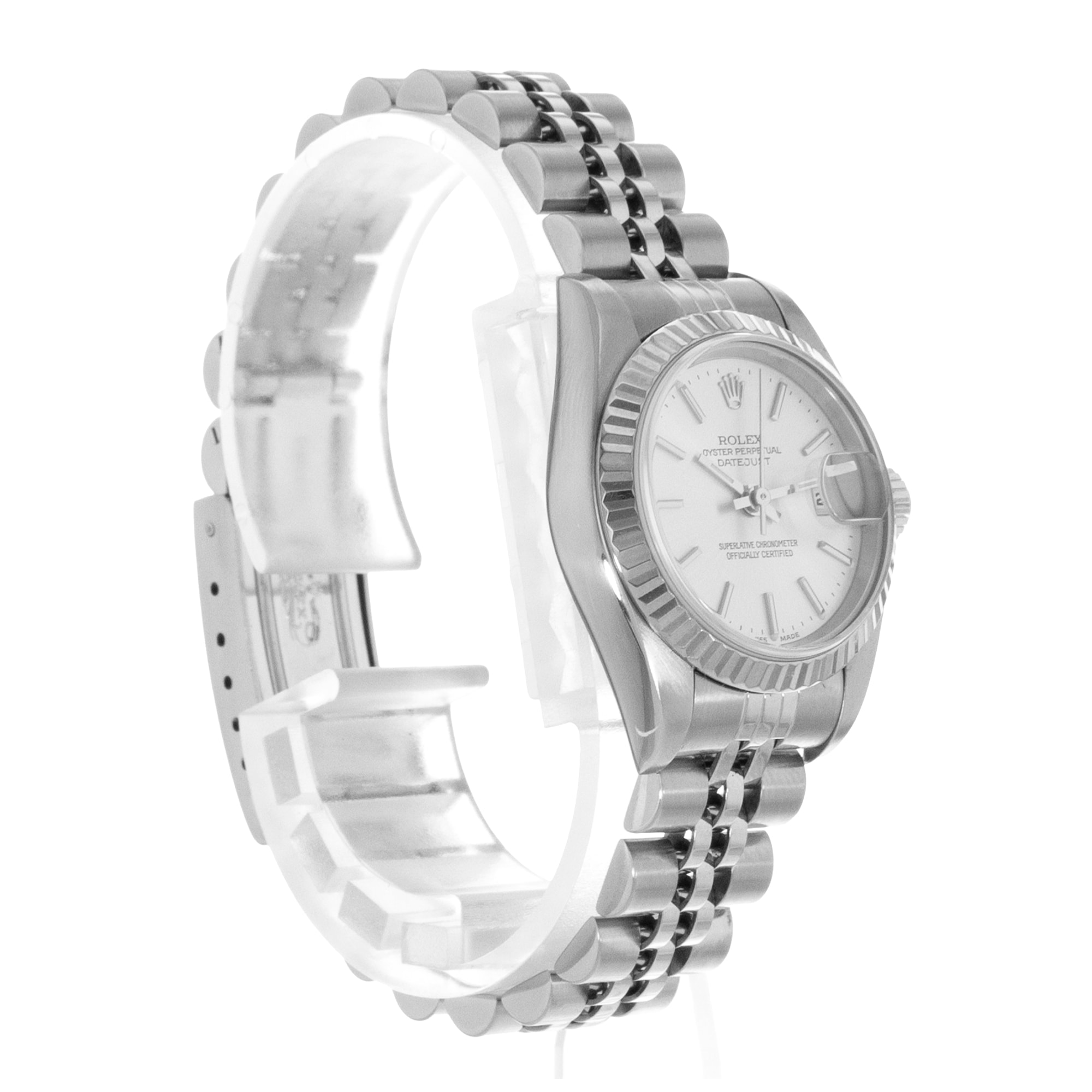 Rolex Datejust 26 79174 Silver Index Fluted Steel Jubilee Ladies Watch 2001