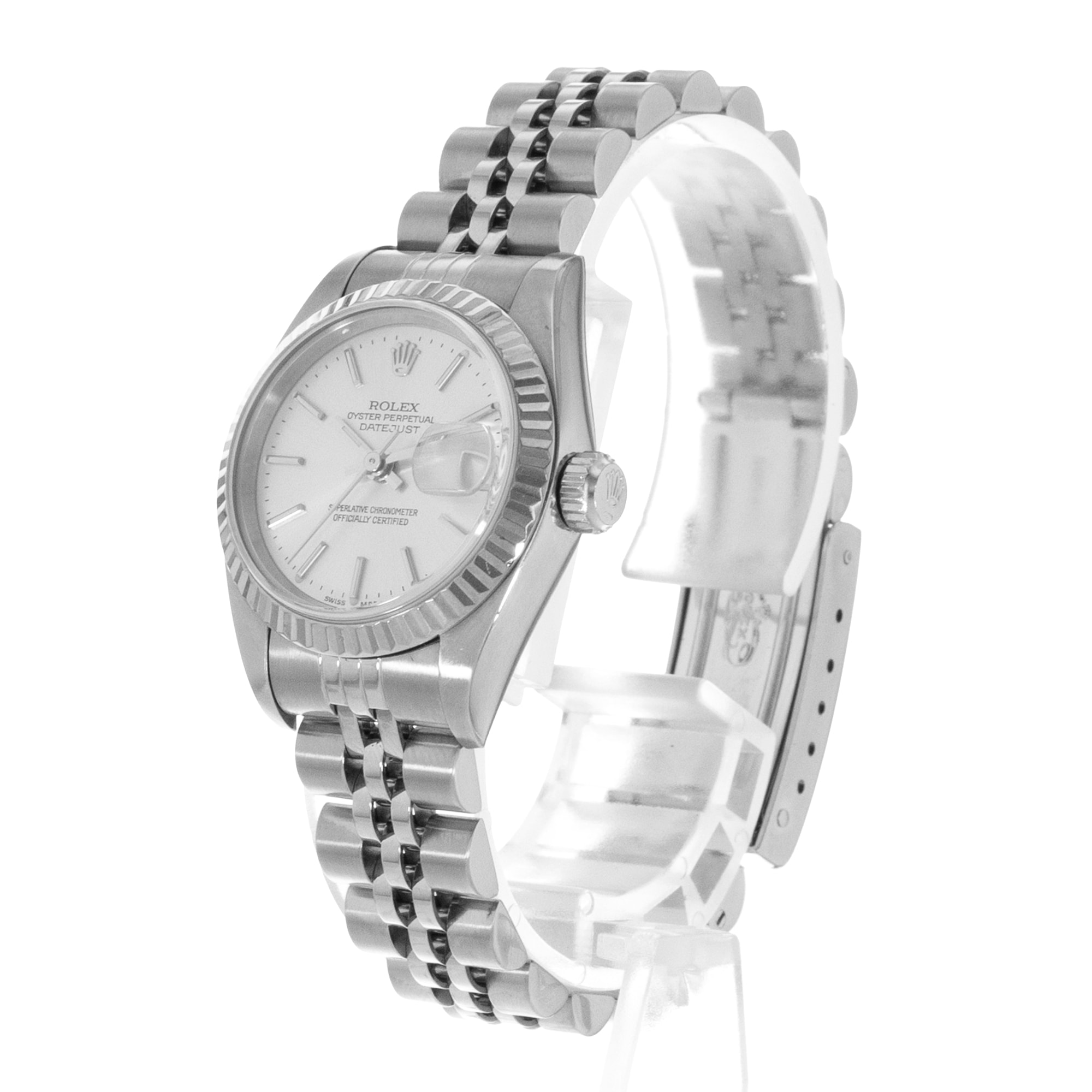 Rolex Datejust 26 79174 Silver Index Fluted Steel Jubilee Ladies Watch 2001