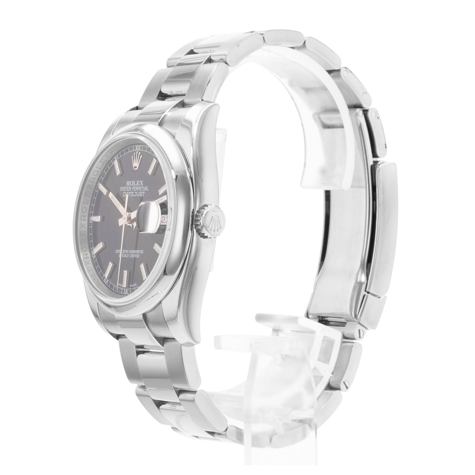 Rolex Datejust 36 116200 Black Index Steel Oyster Automatic Mens Watch 2007