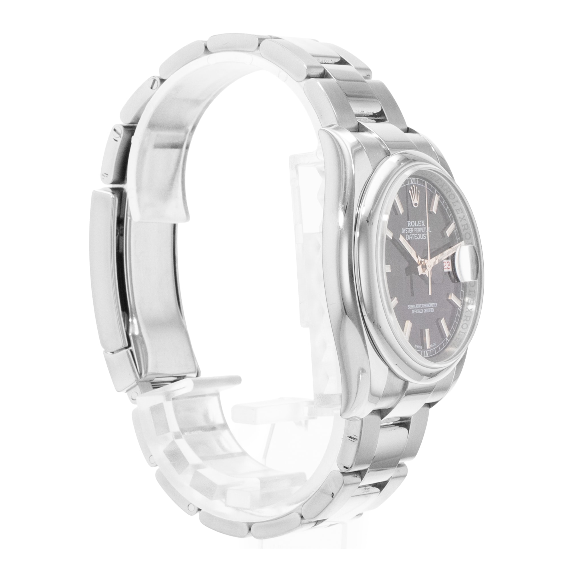 Rolex Datejust 36 116200 Black Index Steel Oyster Automatic Mens Watch 2007