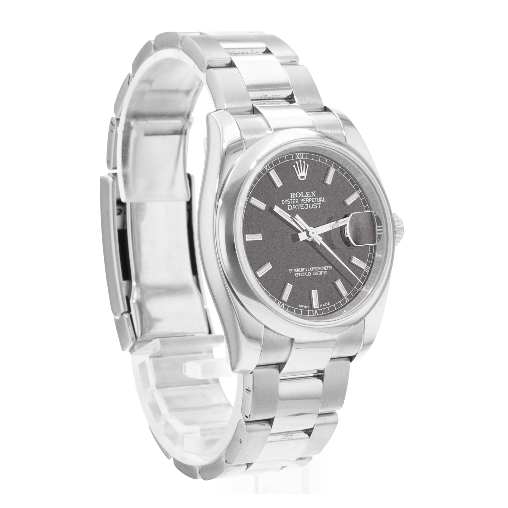 Rolex Datejust 36 116200 Black Index Steel Oyster Automatic Mens Watch 2007