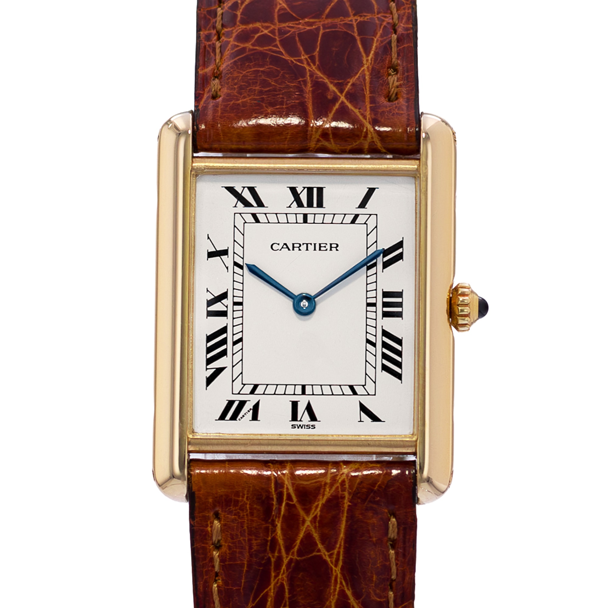 Cartier Tank Louis W1529756 Medium 25x30mm Roman Yellow Gold Mens Watch 2010