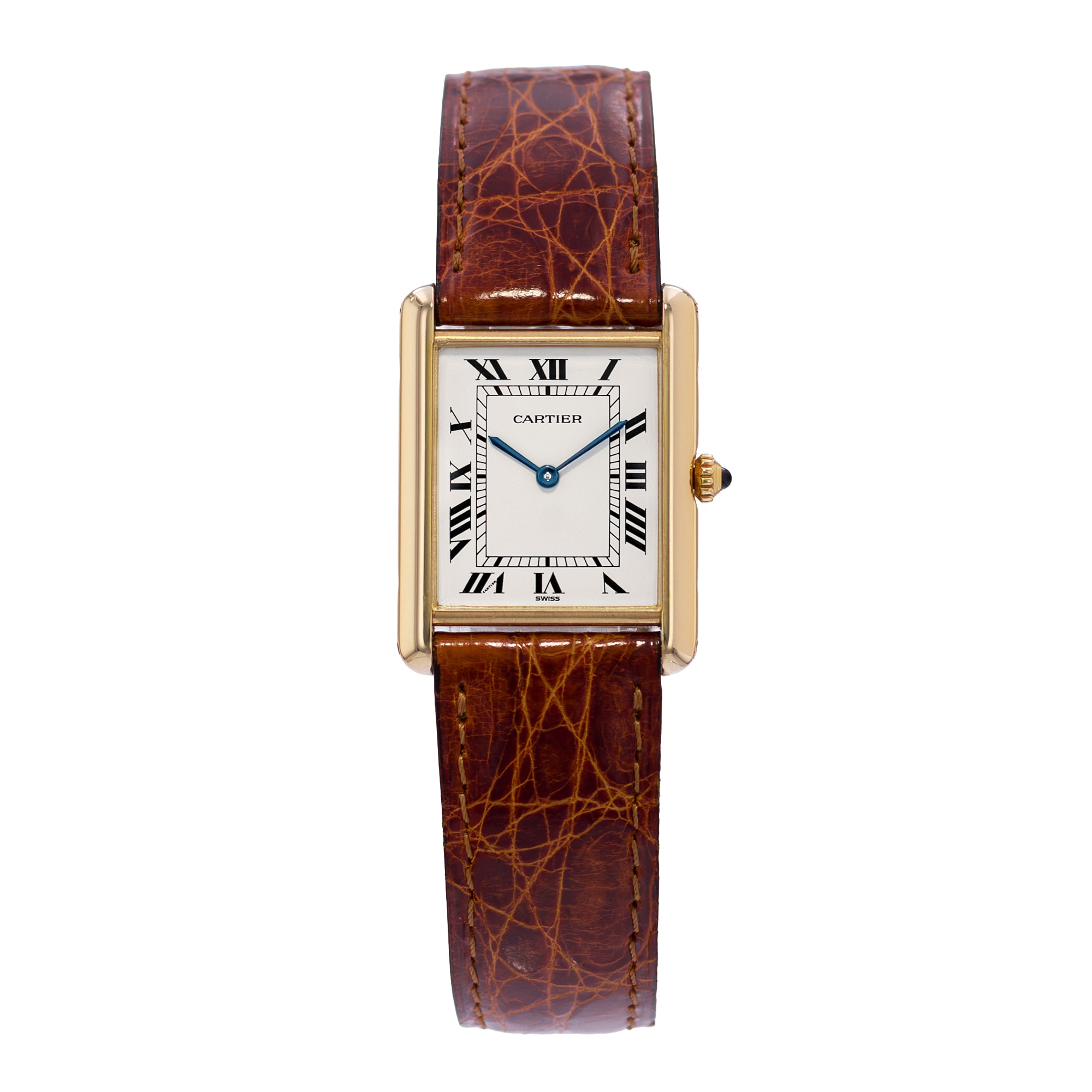 Cartier Tank Louis W1529756 Medium 25x30mm Roman Yellow Gold Mens Watch 2010