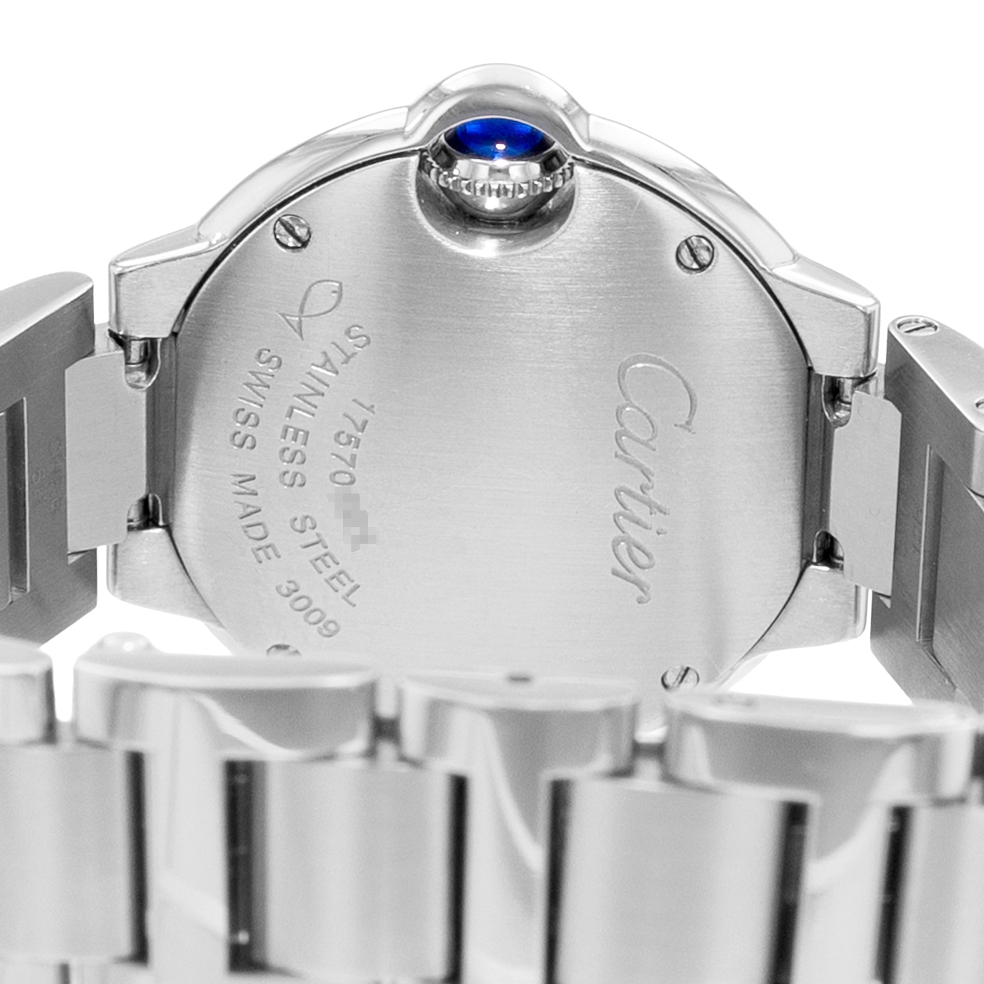 Cartier Ballon Bleu 28mm W69010Z4 3009 Silver Roman Dial Steel Ladies Watch 2015