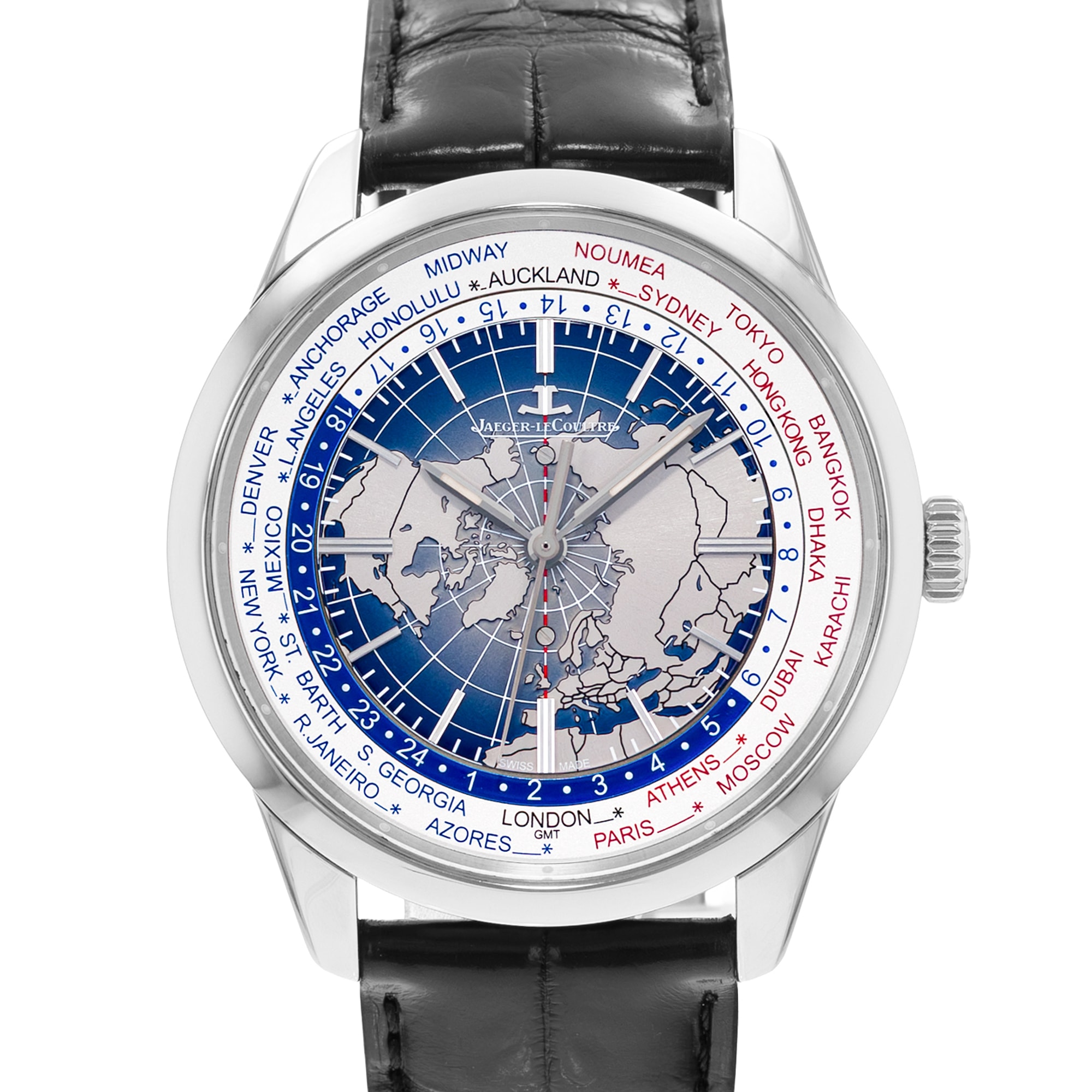 Jaeger-LeCoultre Geophysic Universal Time Q8108420 GMT Steel Mens Watch Card