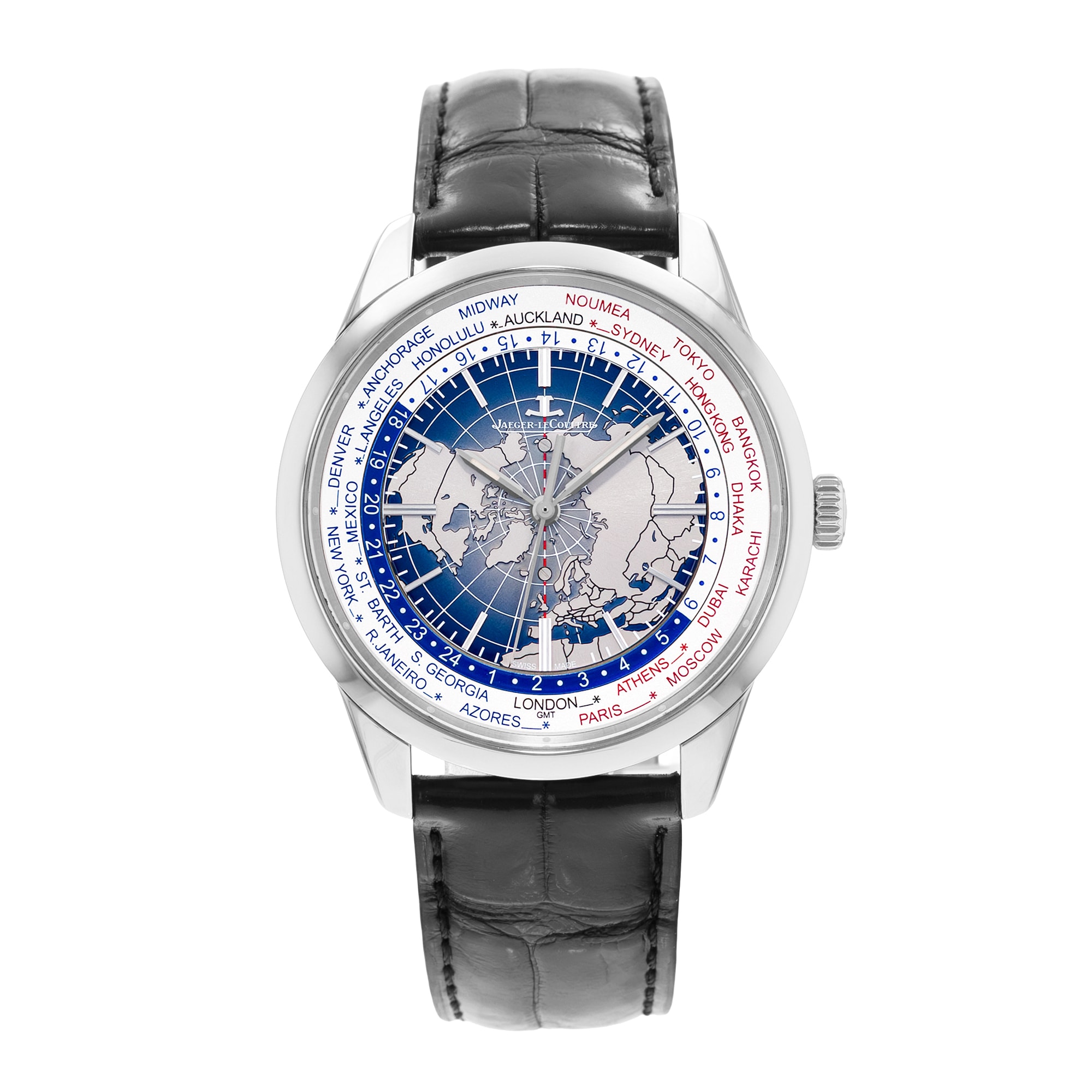 Jaeger-LeCoultre Geophysic Universal Time Q8108420 GMT Steel Mens Watch Card