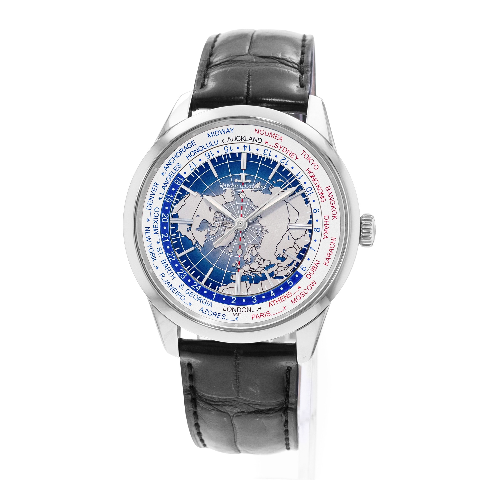 Jaeger-LeCoultre Geophysic Universal Time Q8108420 GMT Steel Mens Watch Card
