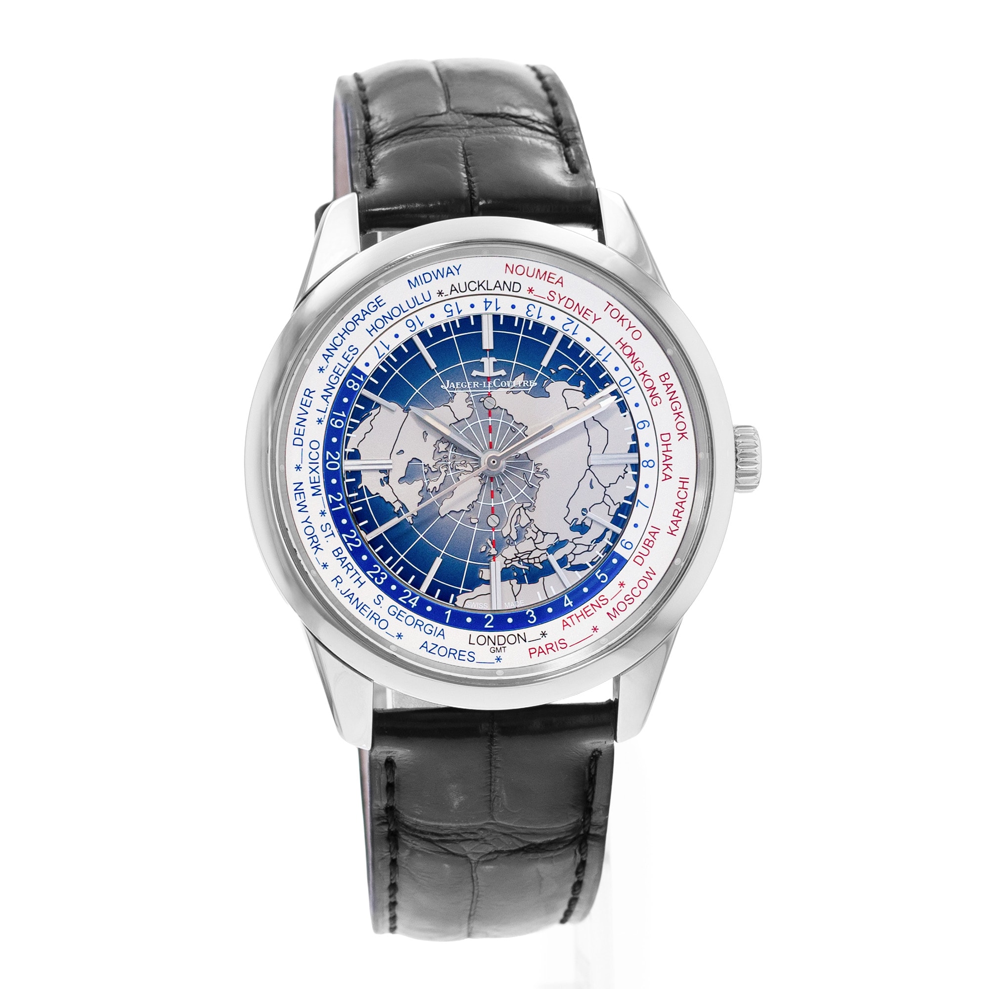Jaeger-LeCoultre Geophysic Universal Time Q8108420 GMT Steel Mens Watch Card